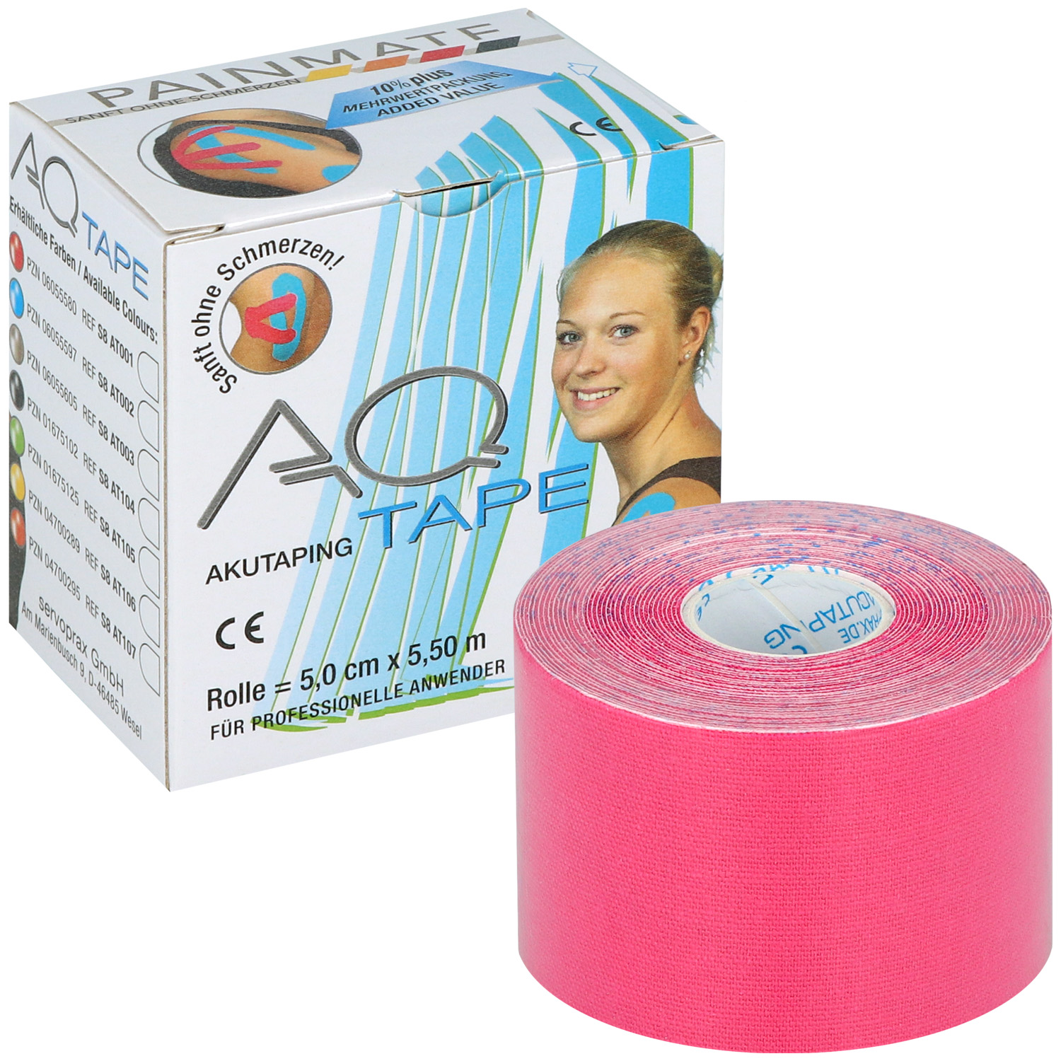 AQ Tape 5 m x 5 cm blau für kinesiologisches Taping