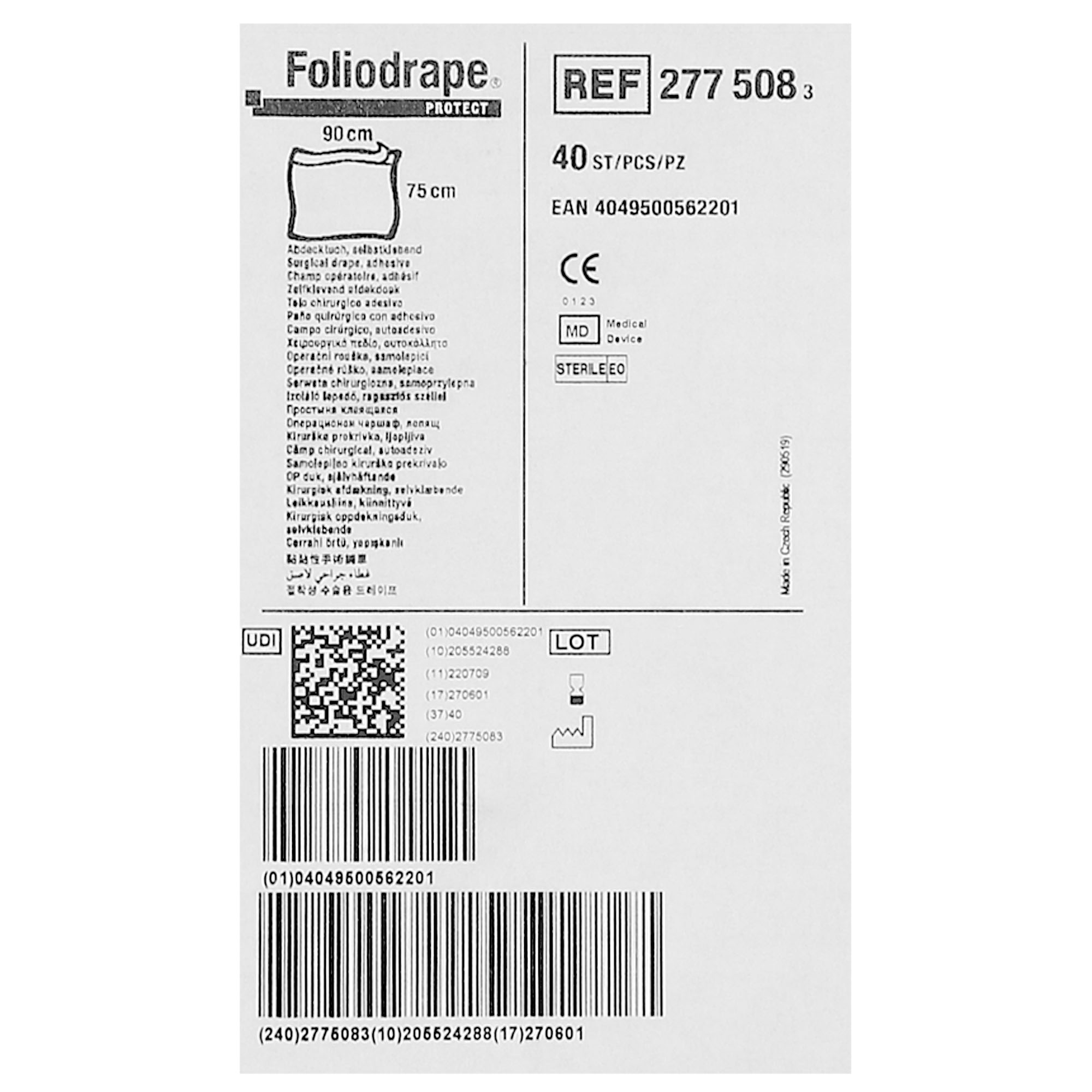 Foliodrape Protect Abdecktuch selbstklebend steril einzeln verpackt