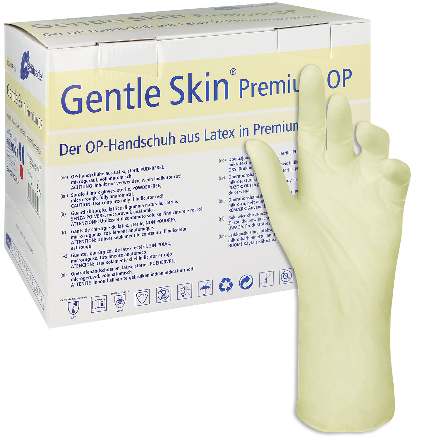 Gentle Skin Premium OP-Handschuhe Gr. 6.5 - 50 Stück