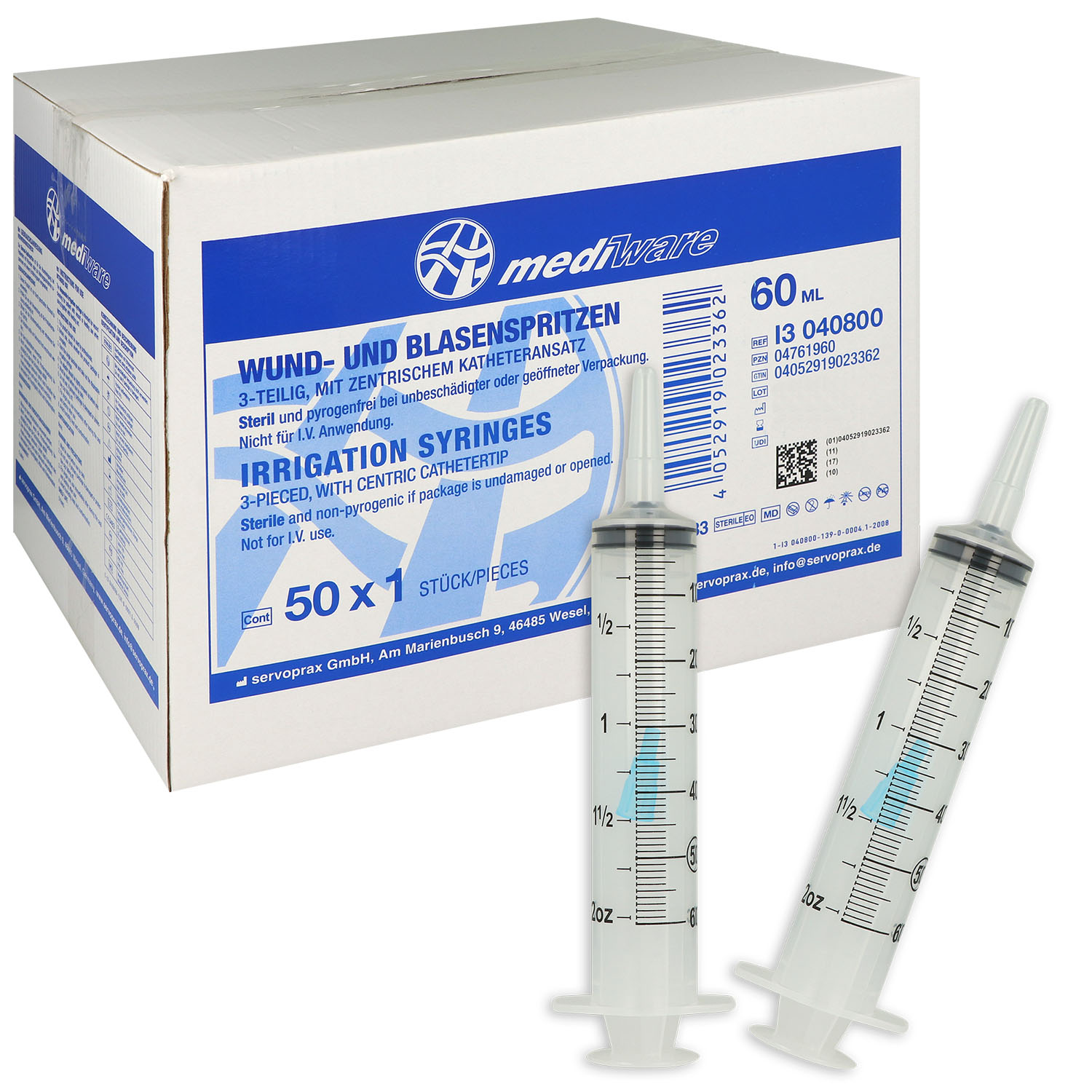 Mediware Wund- und Blasenspritze 60 ml, 3-teilig