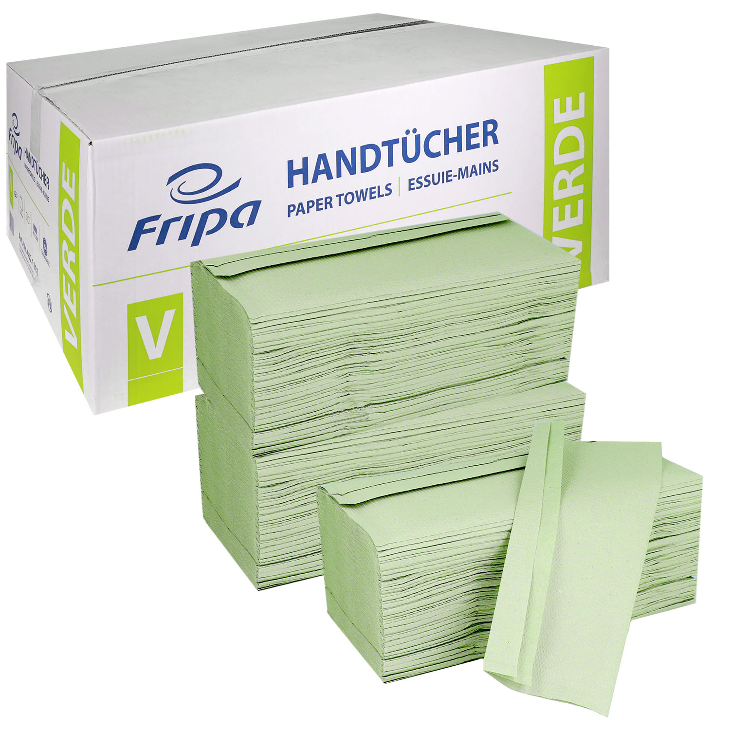 Falthandtücher Verde V 25 x 23 cm - 20 x 250 St.