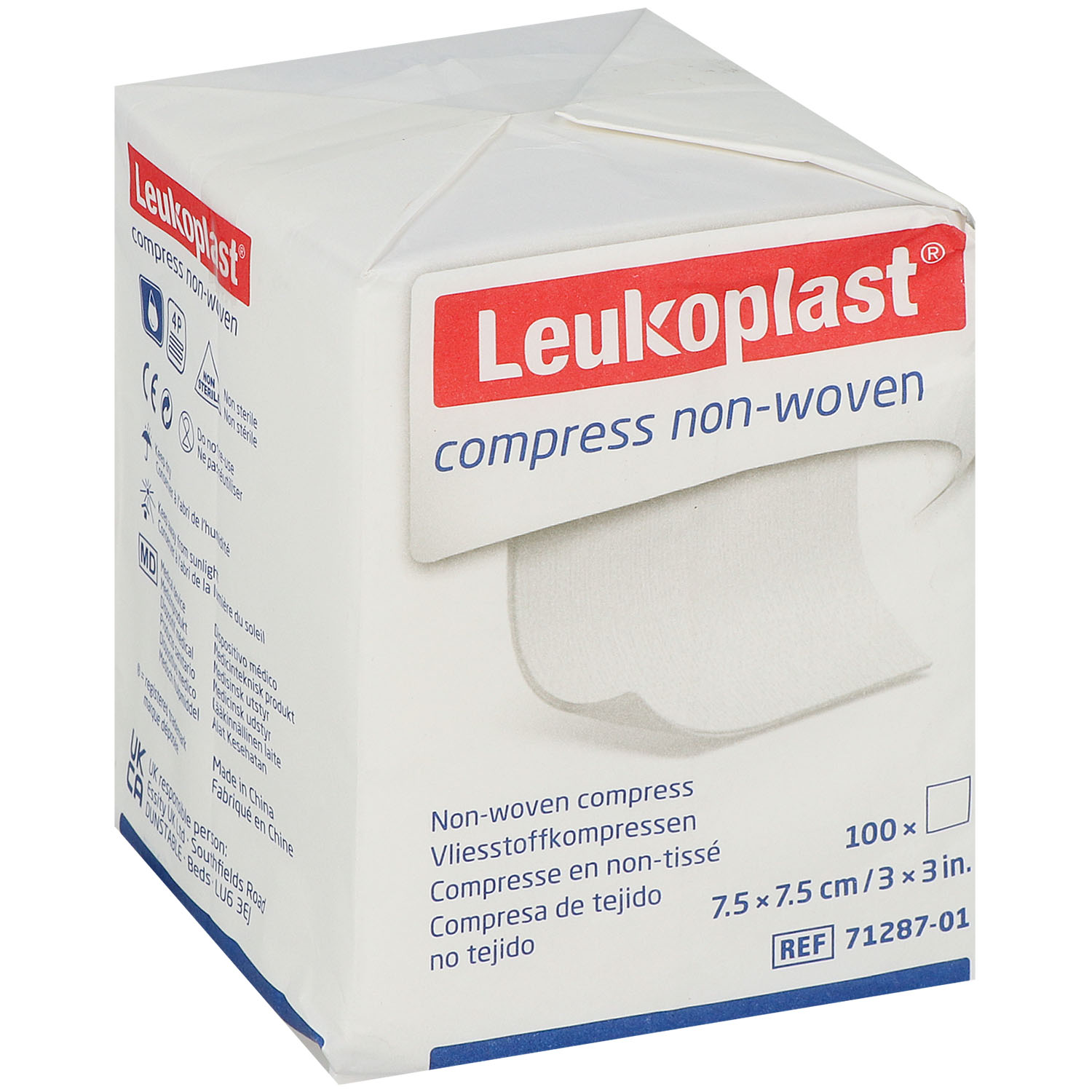 LEUKOPLAST compress non-woven Vlieskompressen unsteril 7.5 x 7.5 cm 100 St.