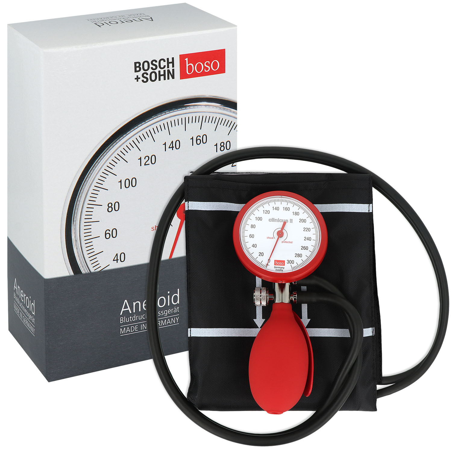 boso clinicus II Blutdruckmessgerät Ø 60 mm, rot