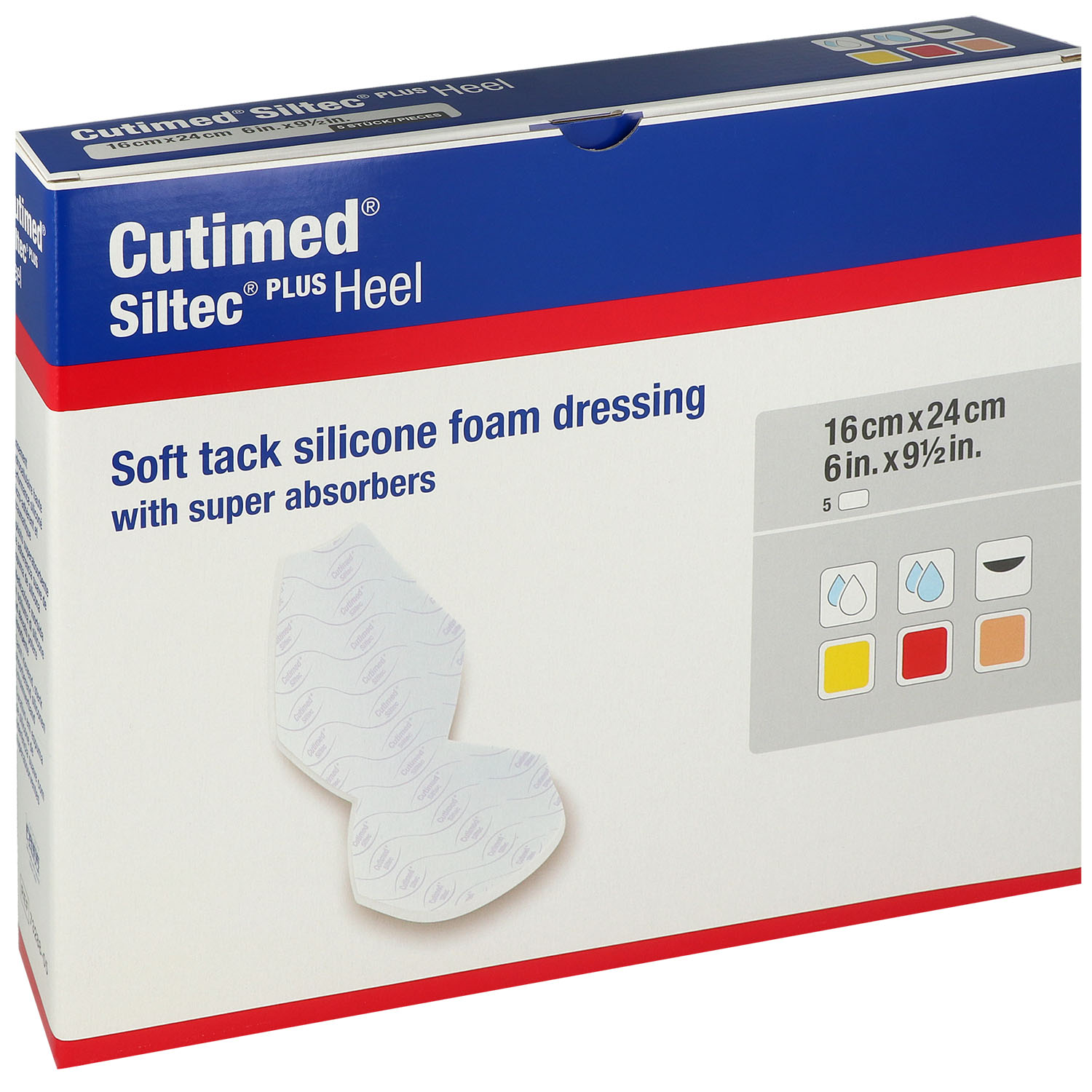 Cutimed Siltec Plus Heel Sonderformen Hochabsorbierende Silikon-Schaumverbände