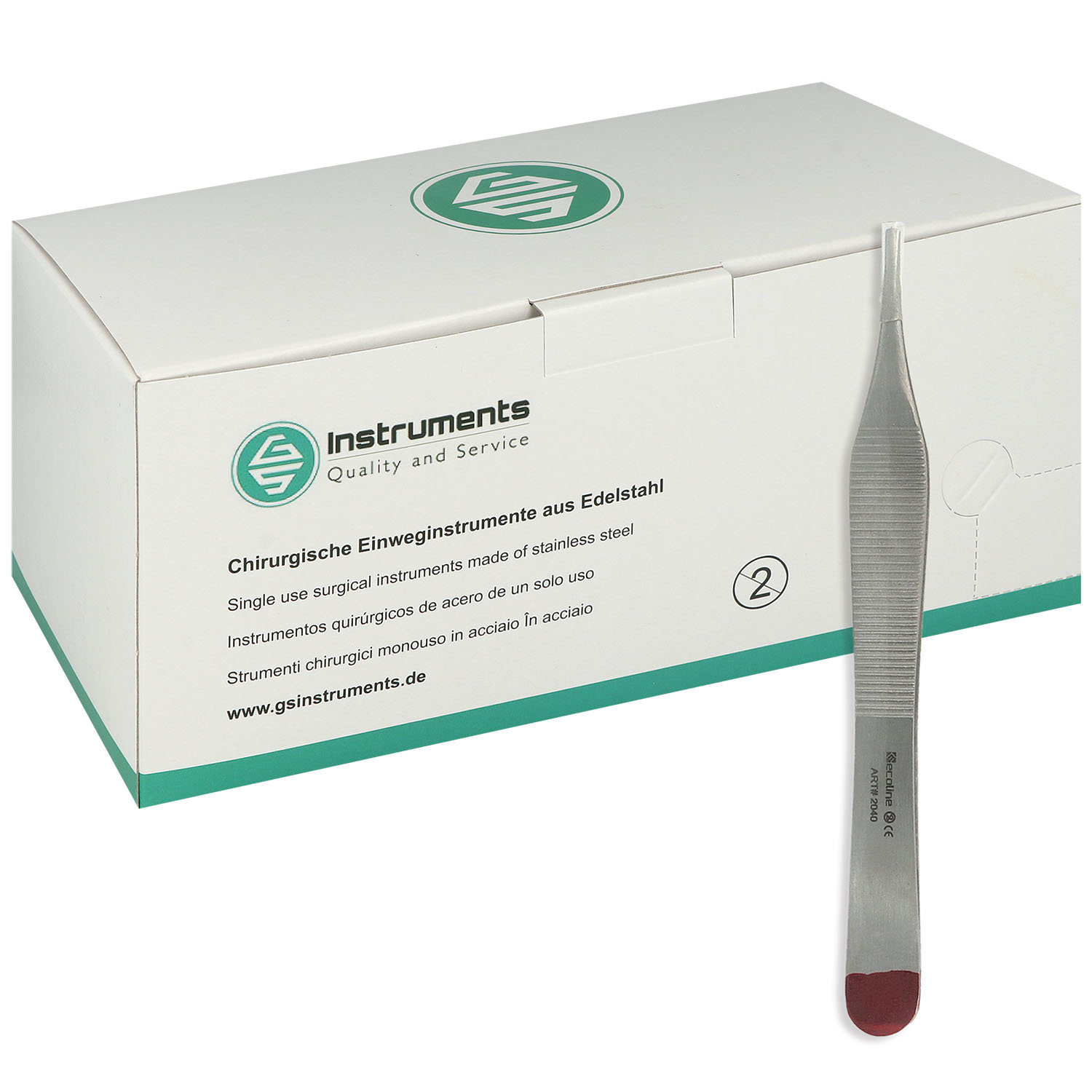 Einmal Pinzetten, Adson, anatomisch, steril - 12 cm - 25 St.