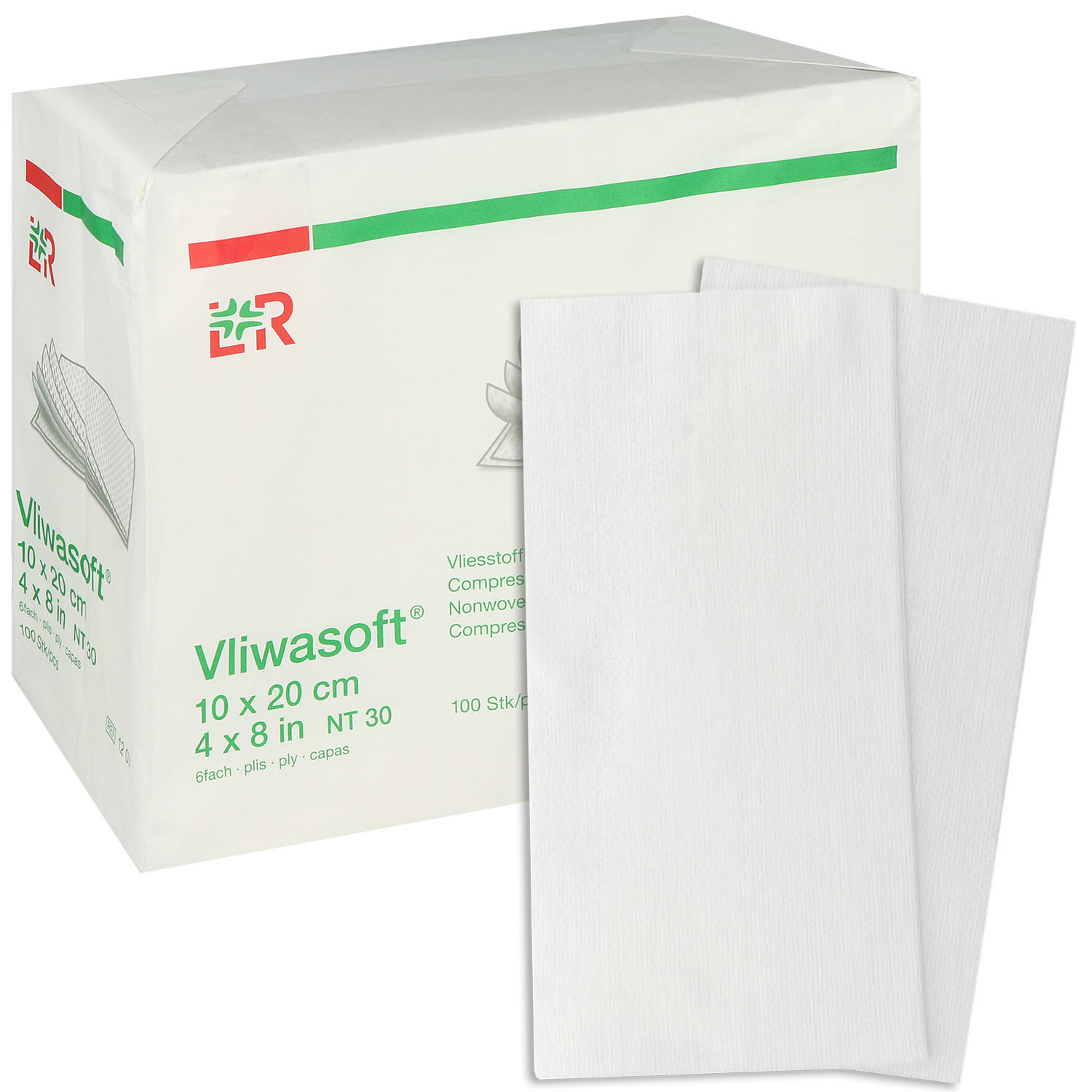 Vliwasoft Vliesstoffkompressen im Papierbeutel