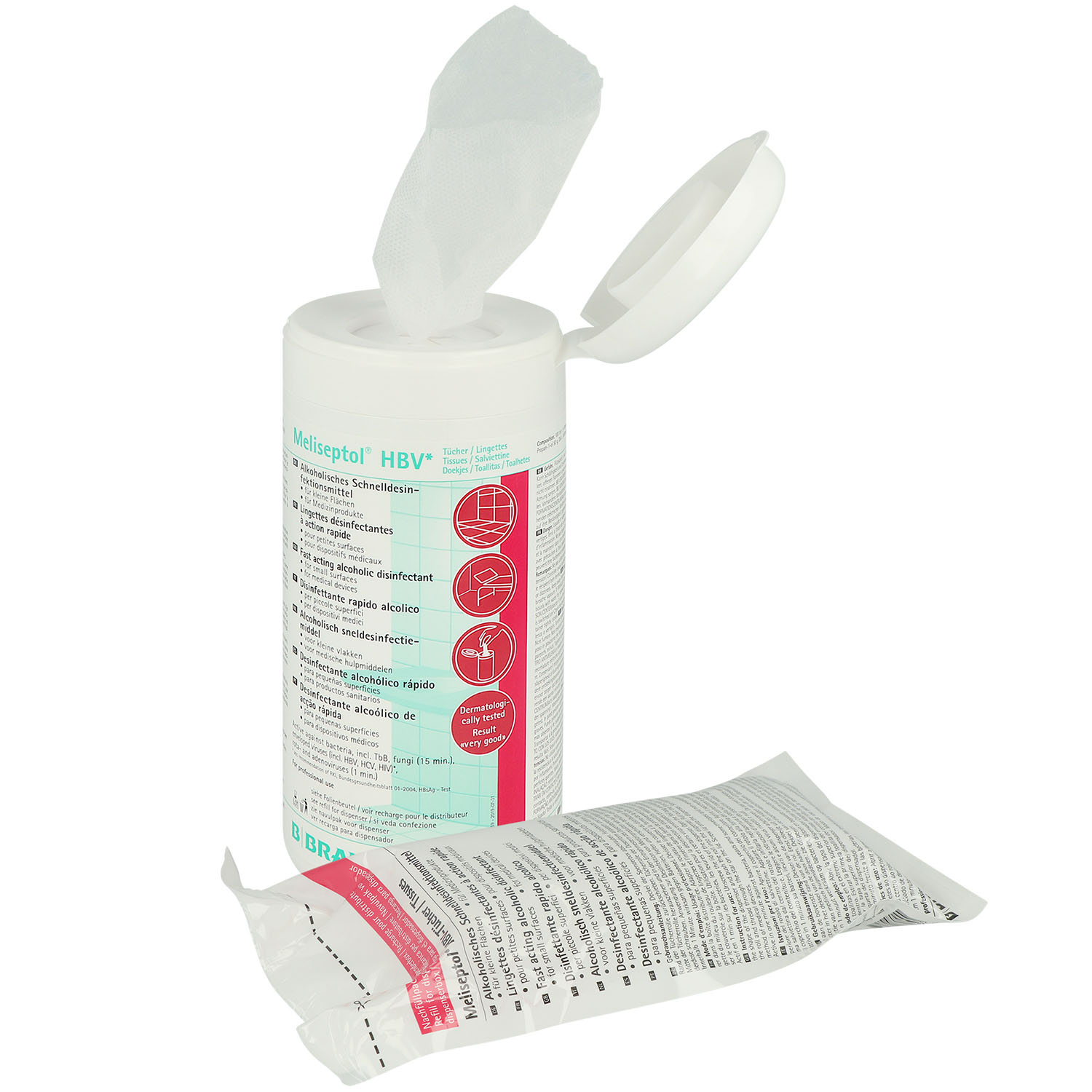 Meliseptol HBV Desinfektionstücher 100 Stück in der Spenderbox