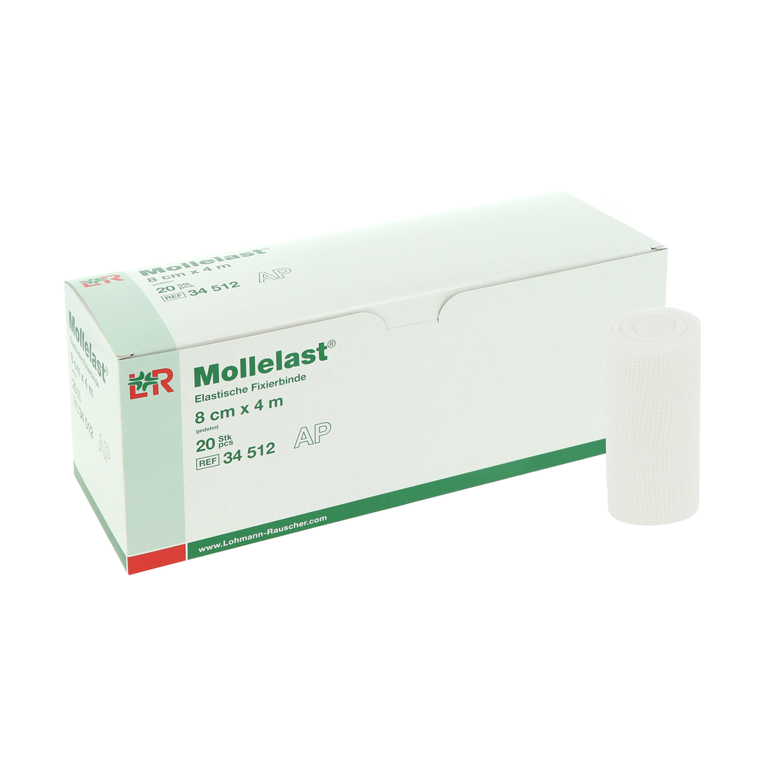 Mollelast 8 cm x 4 m Fixierbinden (20 Sück)