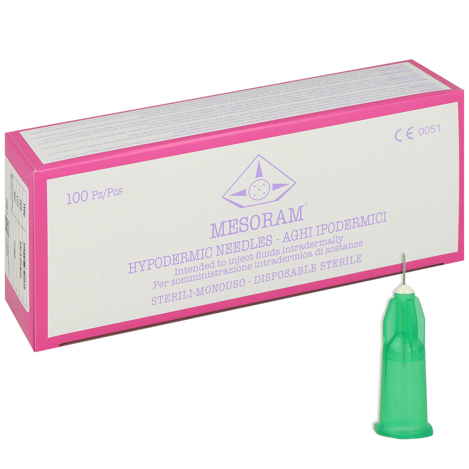 MESORAM Micro-Injektions-Nadeln 32G 0.23 x 4 mm - 100 St.