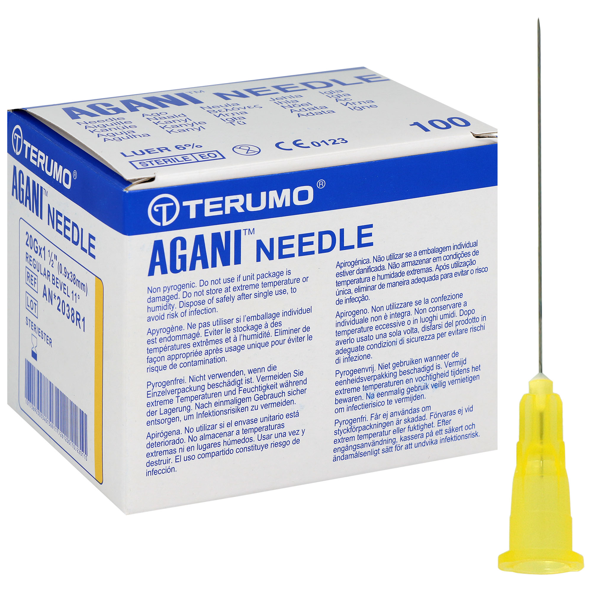 Terumo AGANI Kanüle 20G - 0.90 x 38 mm - gelb - 100 St.