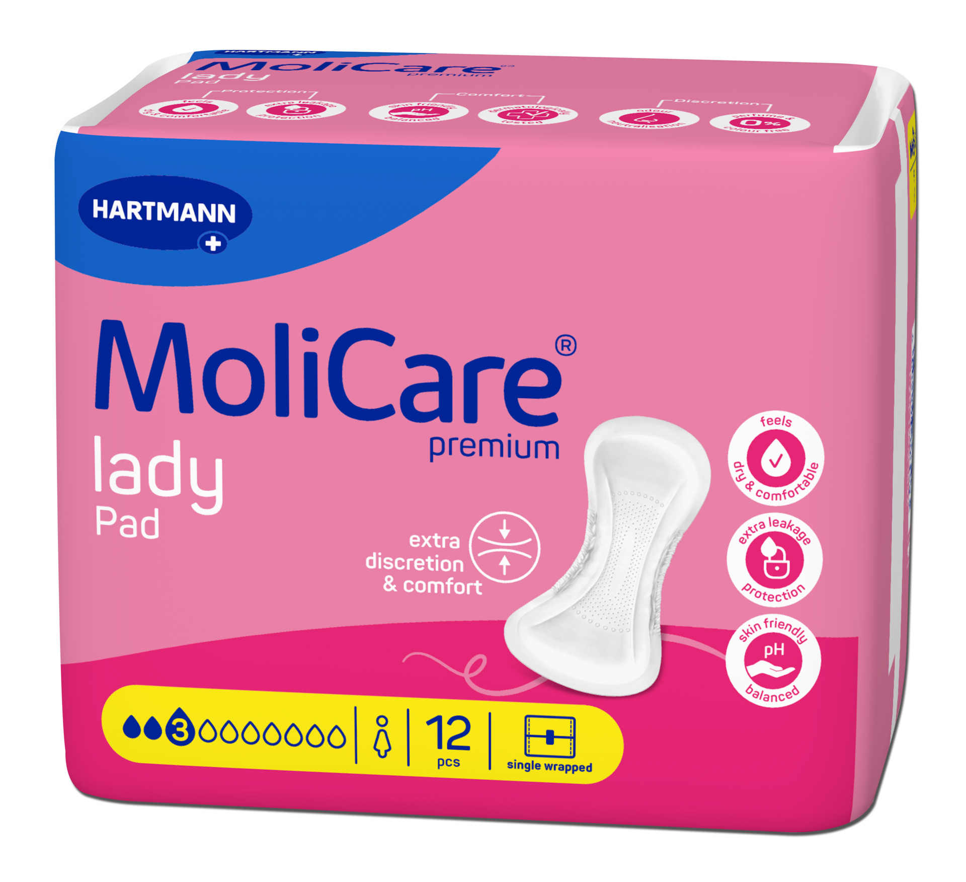 MoliCare premium LADY Pad Inkontinenzeinlagen 3 Tropfen - 12 St.