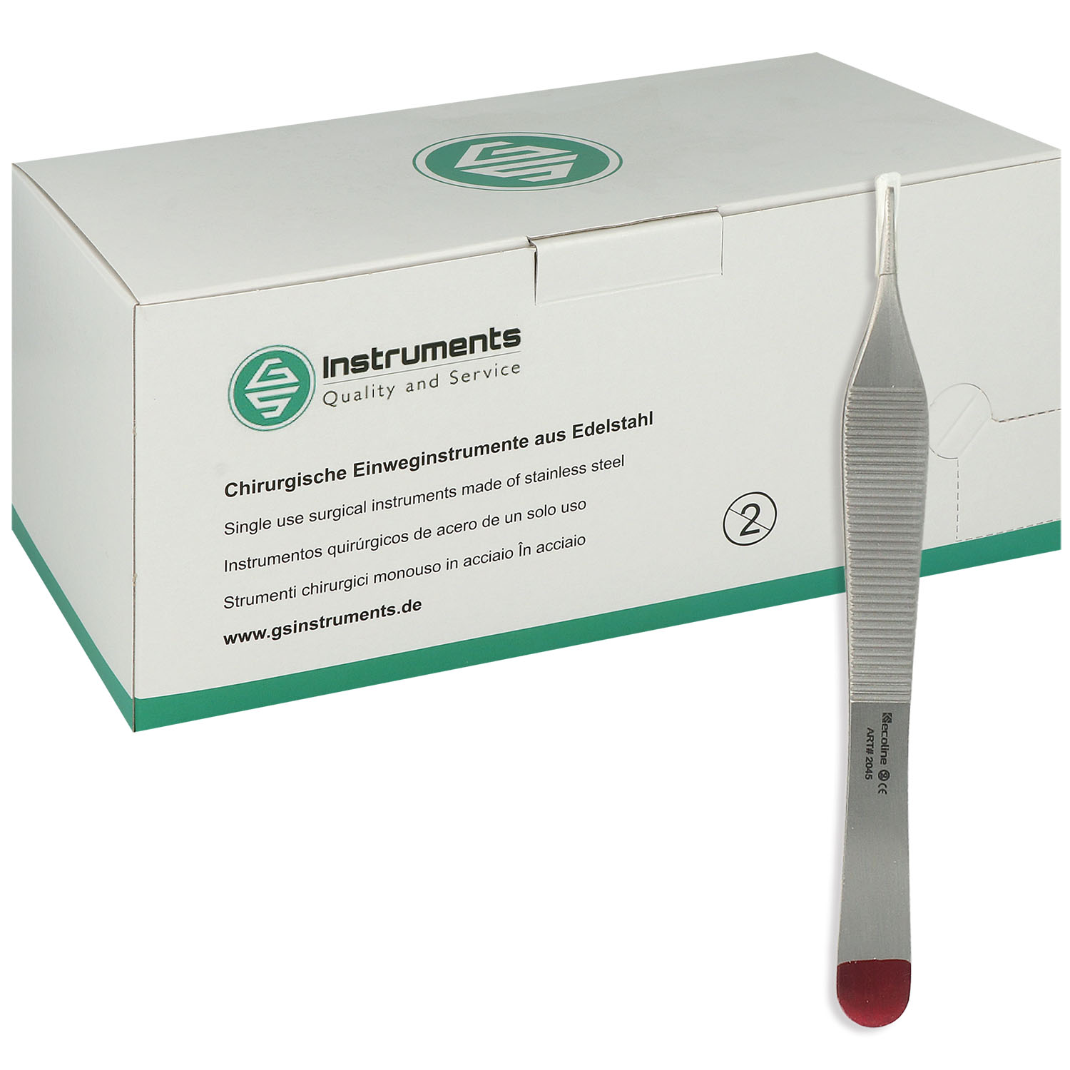 Einmal Pinzetten, Adson, anatomisch, steril