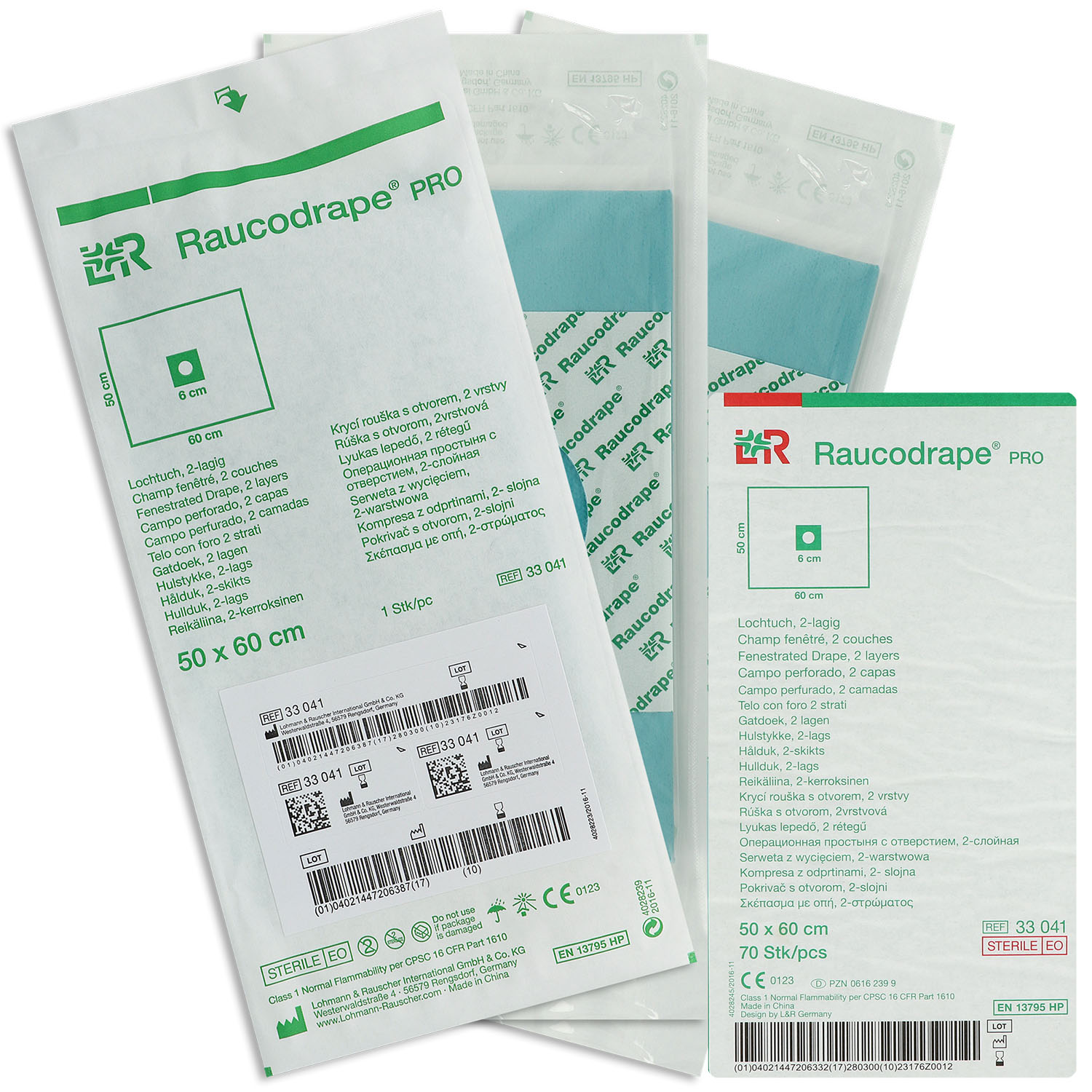 Raucodrape Pro OP-Lochtücher steril 2-lagig selbstklebend