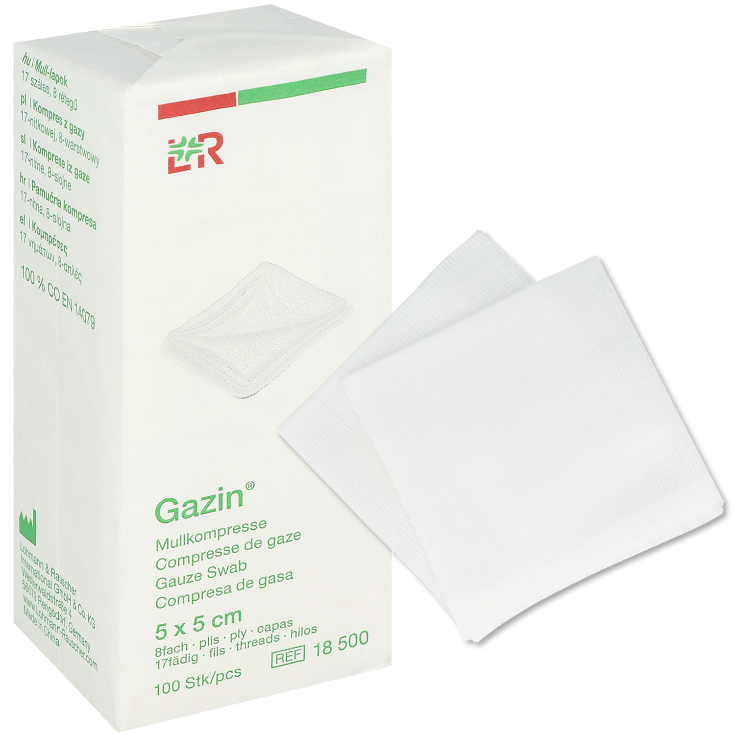 Gazin Kompressen 5 x 5 cm - 100 Stück