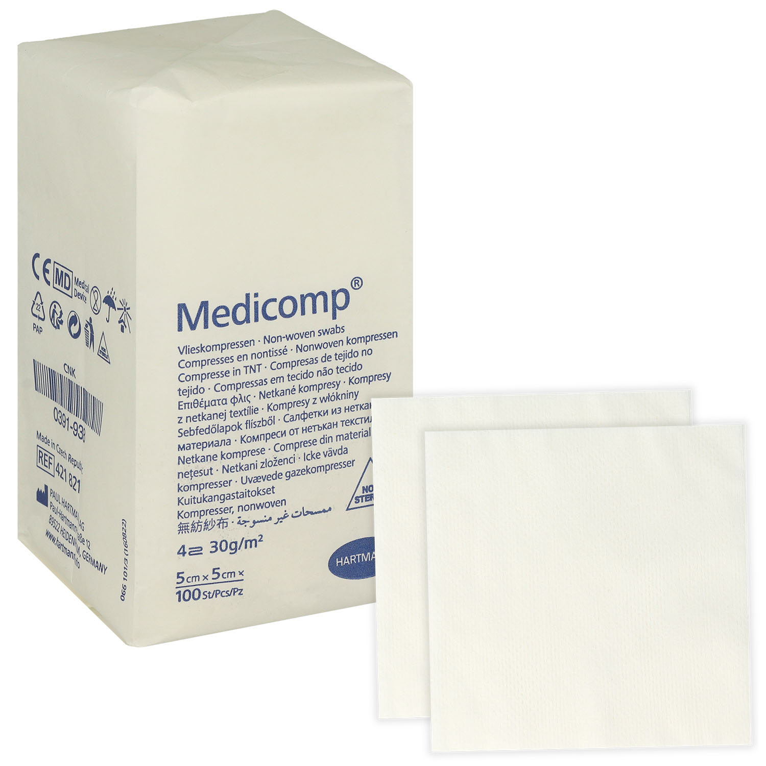 Medicomp Vlieskompressen unsteril 4lagig