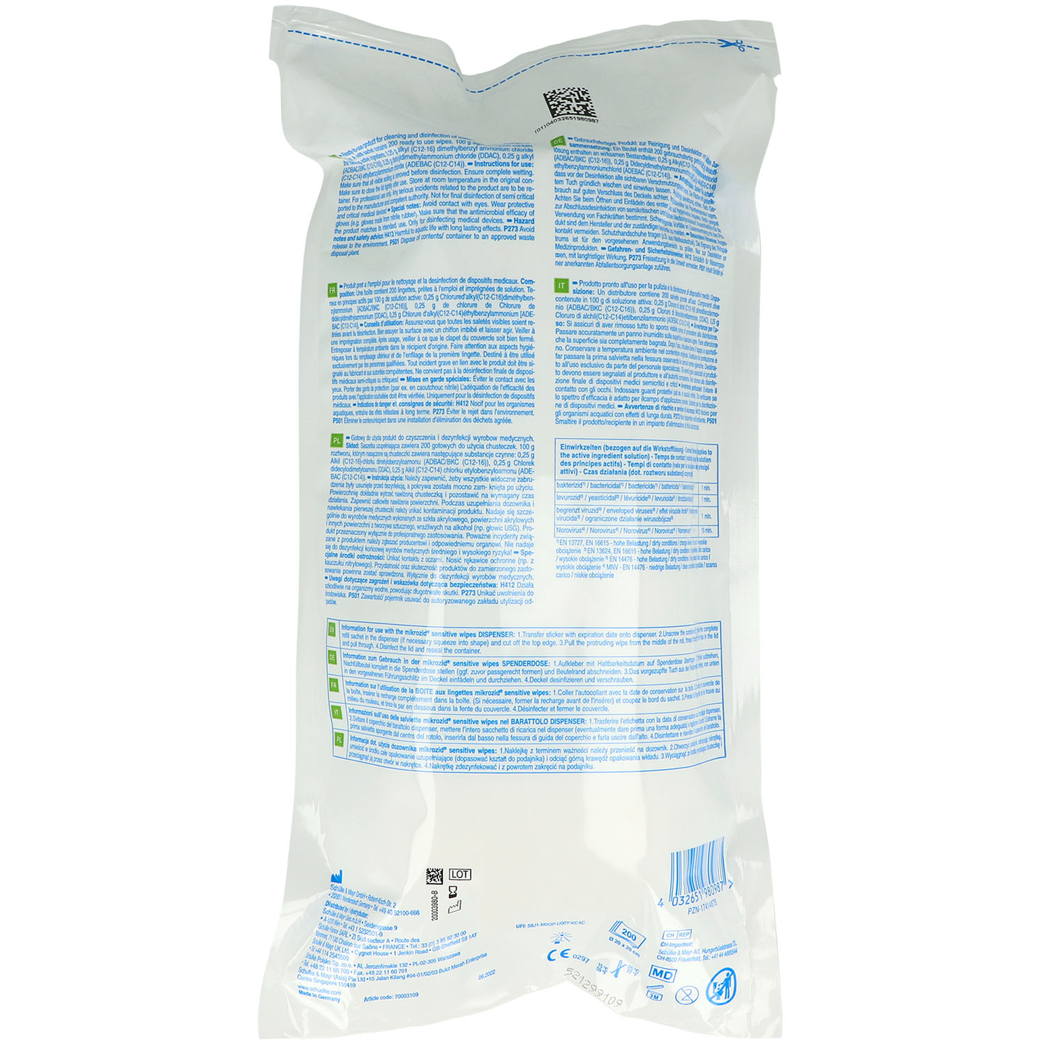 Mikrozid sensitive wipes Jumbo Nachfüllpackung