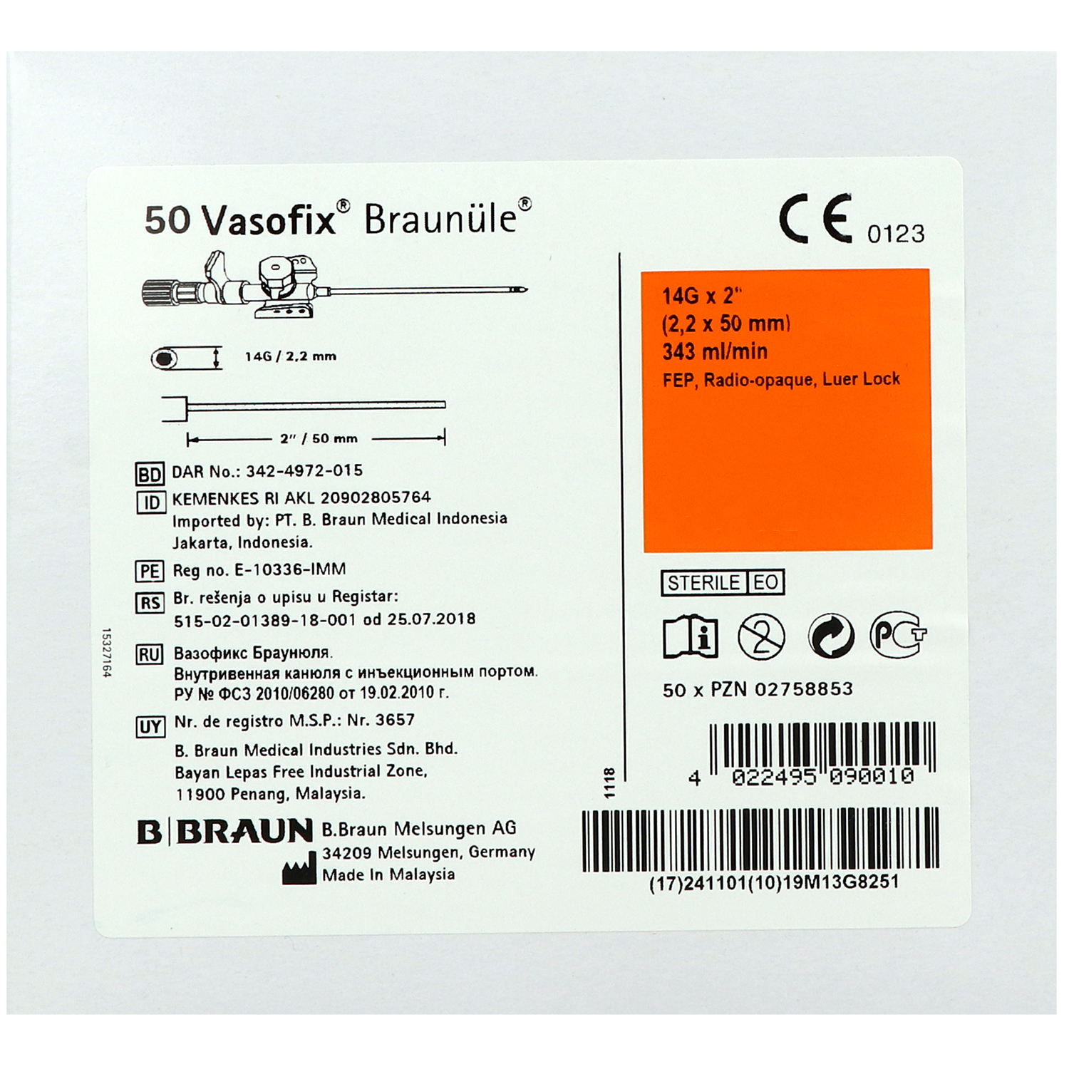 Vasofix Braunüle, Venenverweilkanülen mit Zuspritzport und FEP-Katheter
