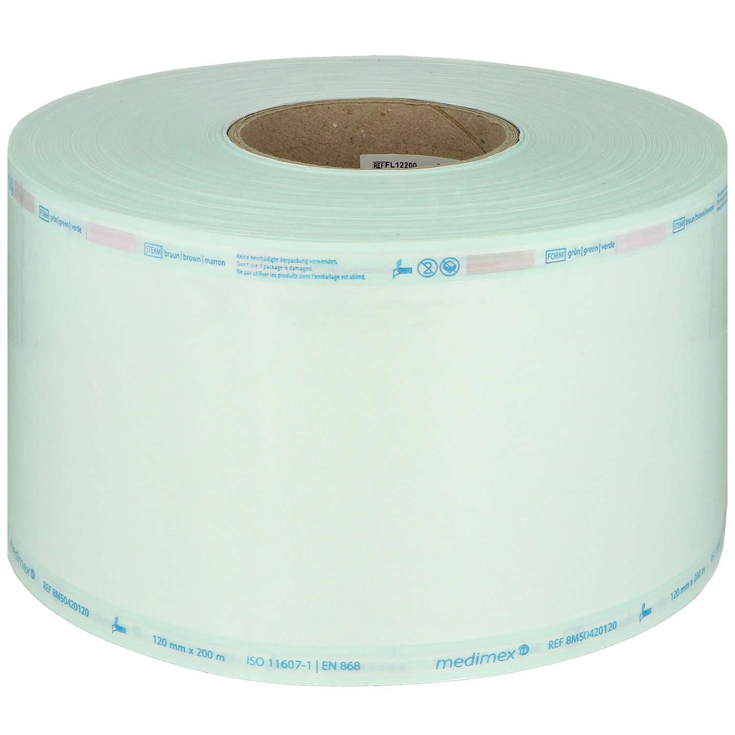 Sterilisationsfolie - 120 mm x 200 m - 1 Rolle