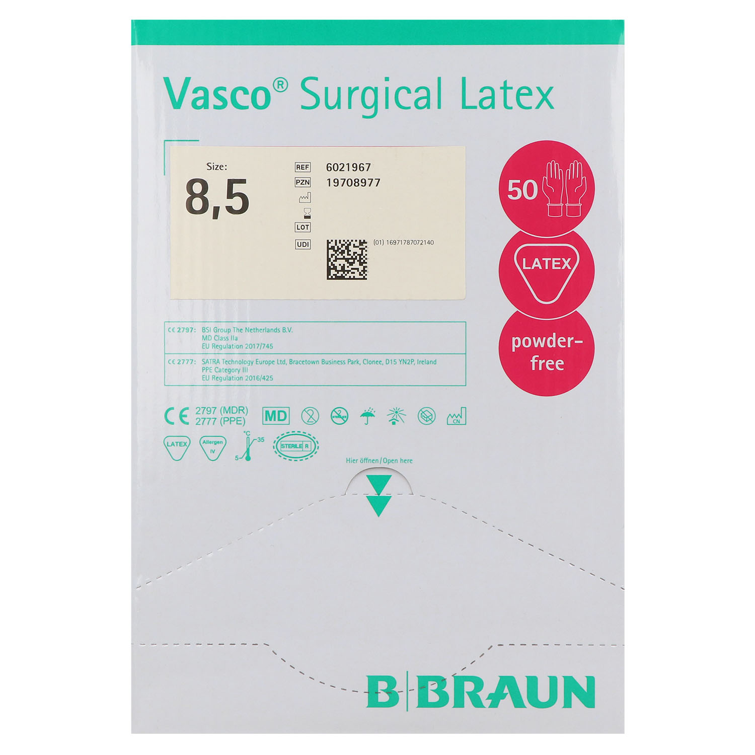 Vasco Surgical Latex, sterile OP-Handschuhe puderfrei
