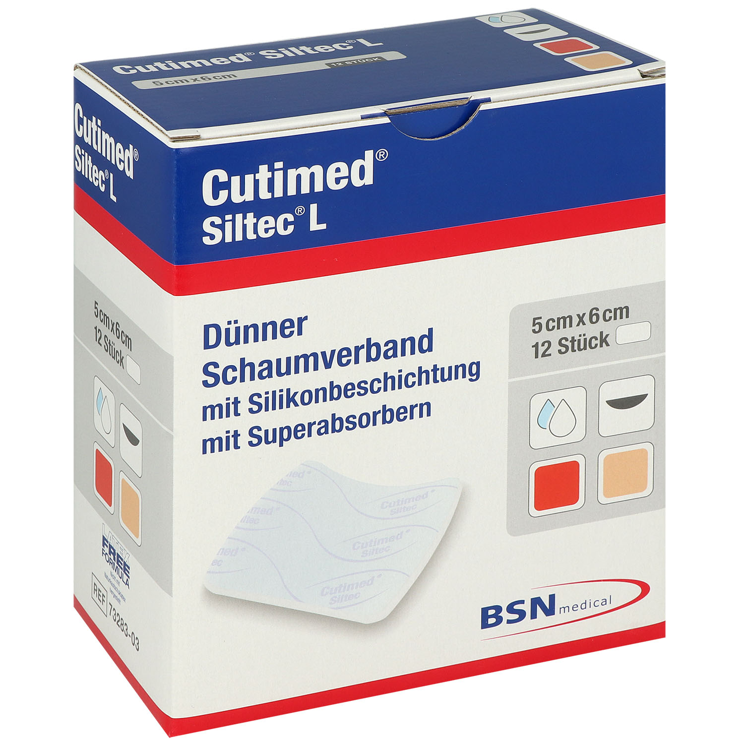 Cutimed Siltec L dünner Silikon Schaumverband sanft haftend