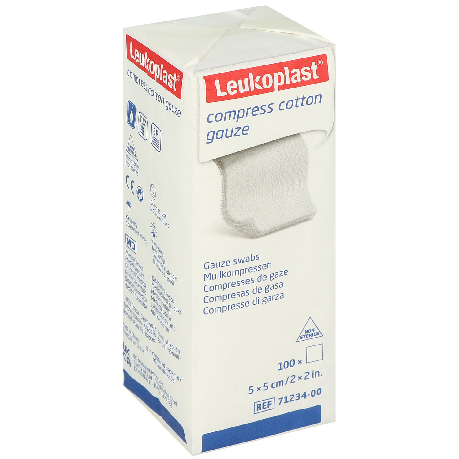 Leukoplast compress Cotton Gauze unsteril