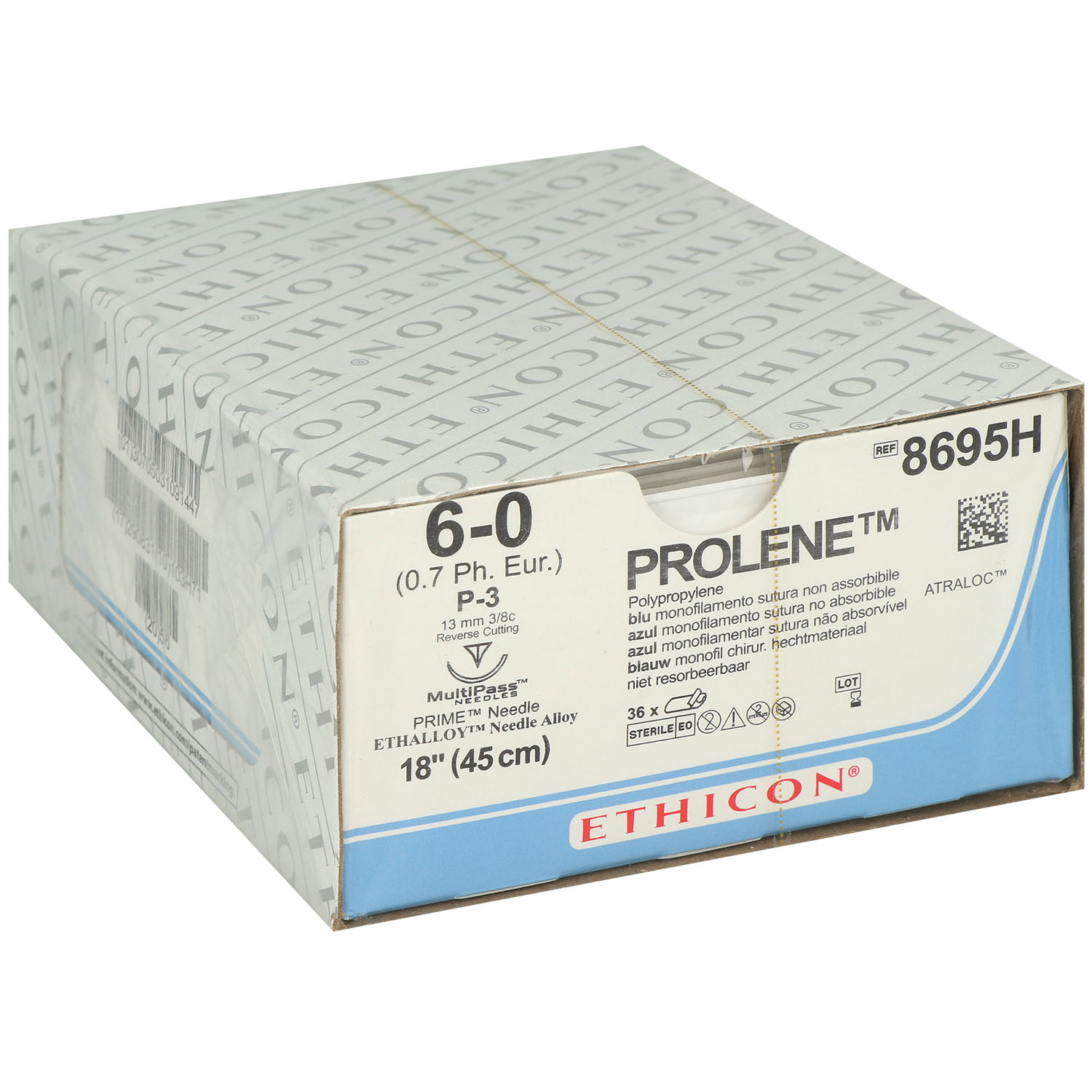 Prolene blau monofil PRIME P3 - 13 mm - 6/0 - 45 cm - 8695 H - 36 St.