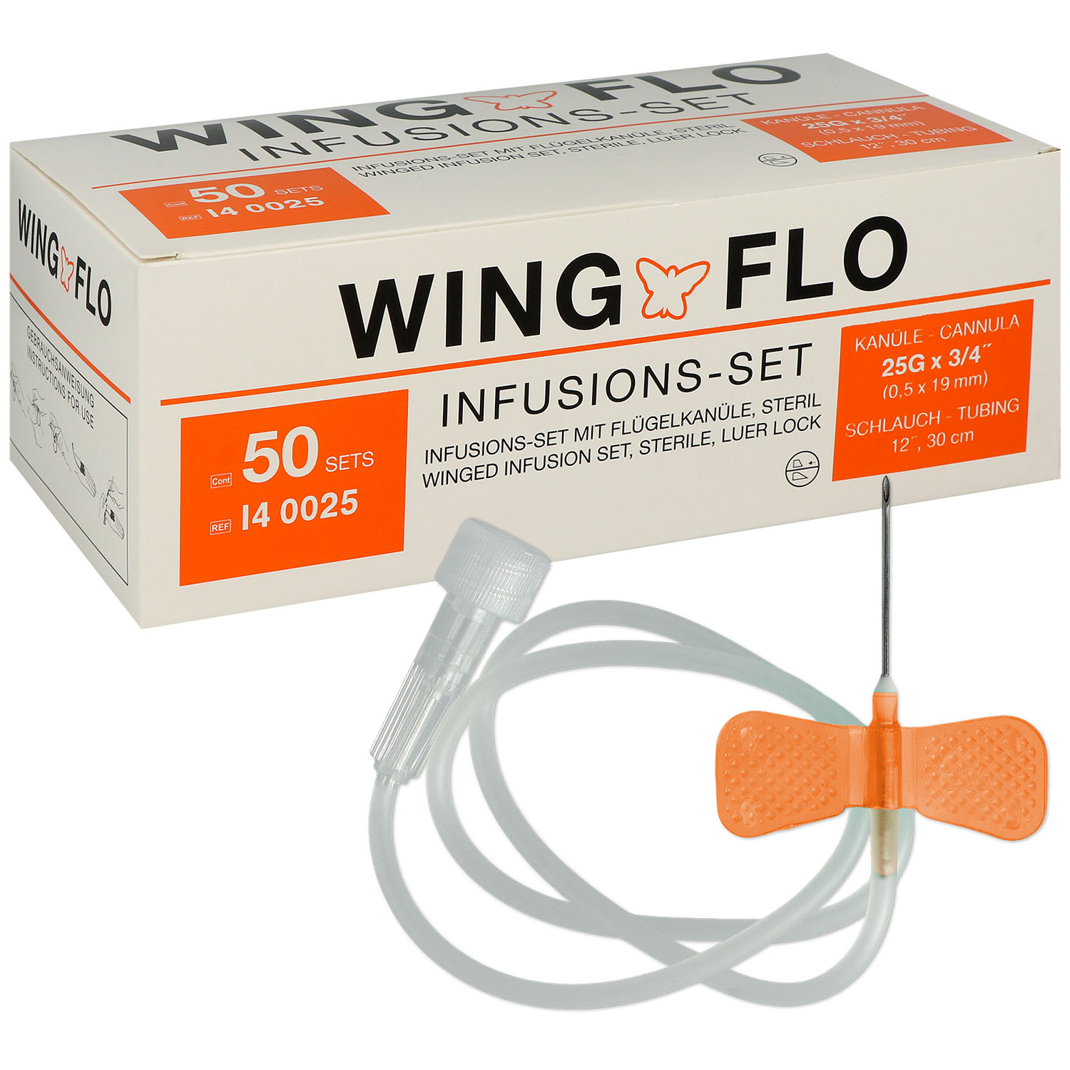 Wing-Flo Venenpunktionskanüle G 25 x 19 mm - 50 St.