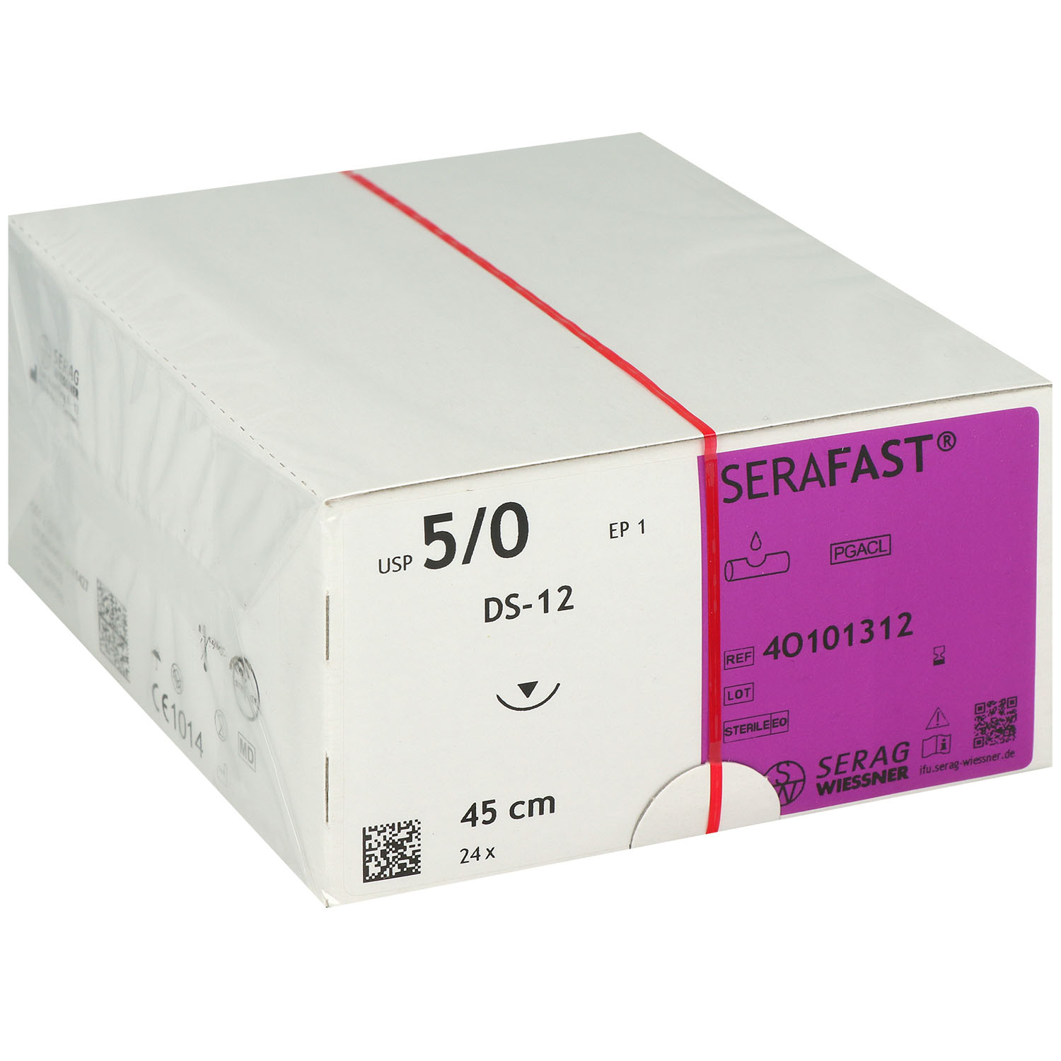Serafast ungefärbt monofil DS-12 - 12 mm - 5/0 - 45 cm - 4O101312 - 24 St.