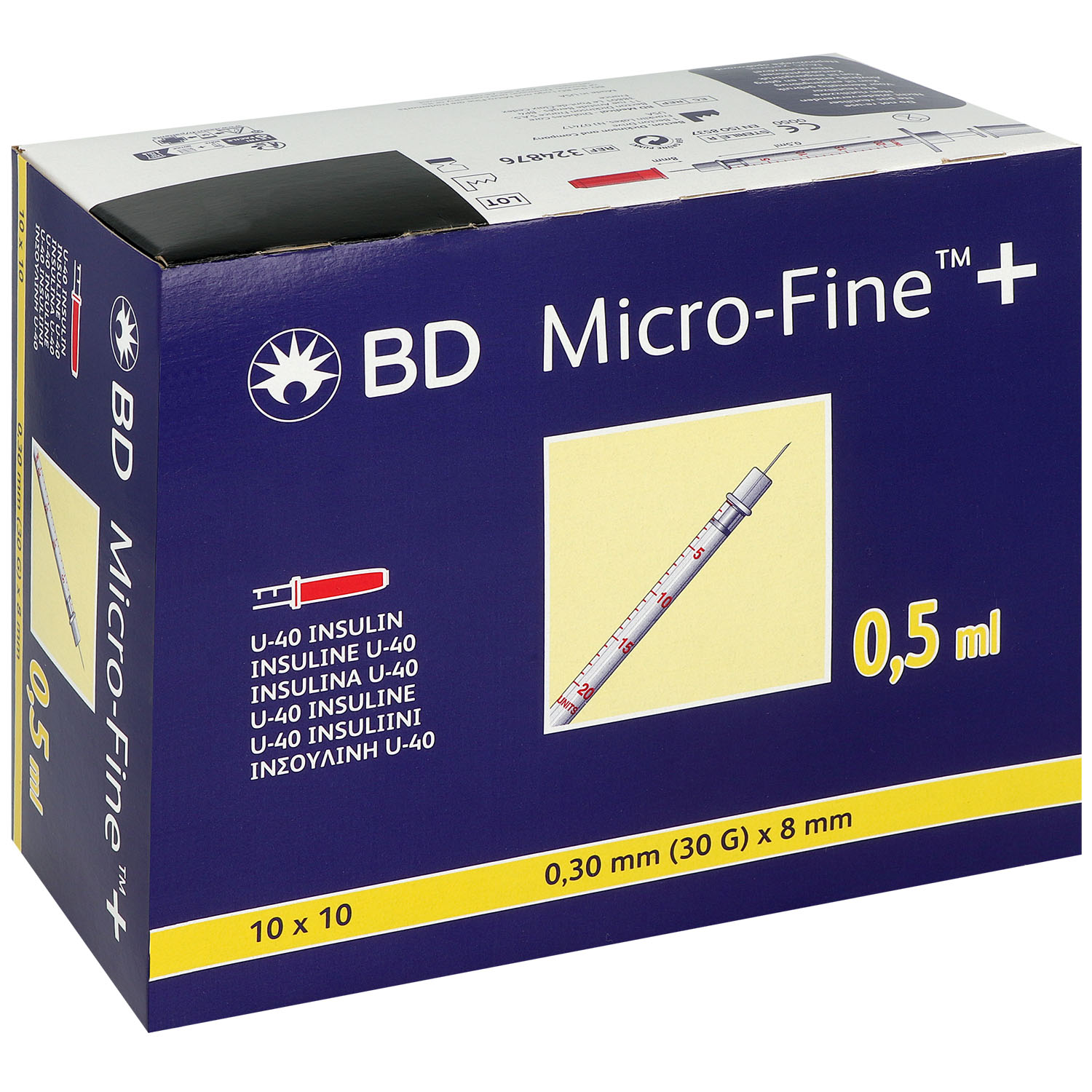 BD Micro-fine+ Insulinspritze U40 30G x 8 mm - 100 St. 0.5 ml