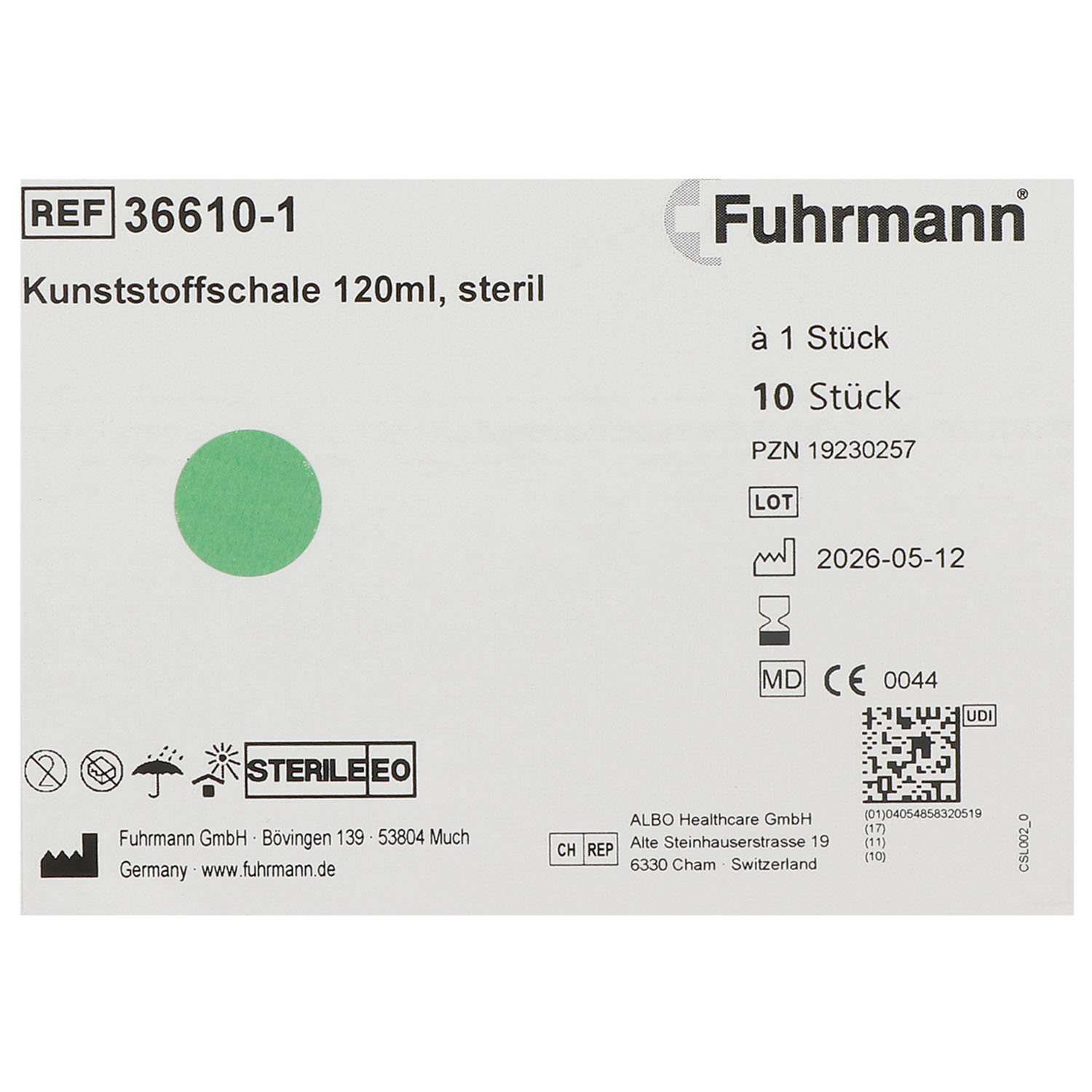 Kunststoffschalen 120 ml, einzeln verpackt im 10er-Bündel