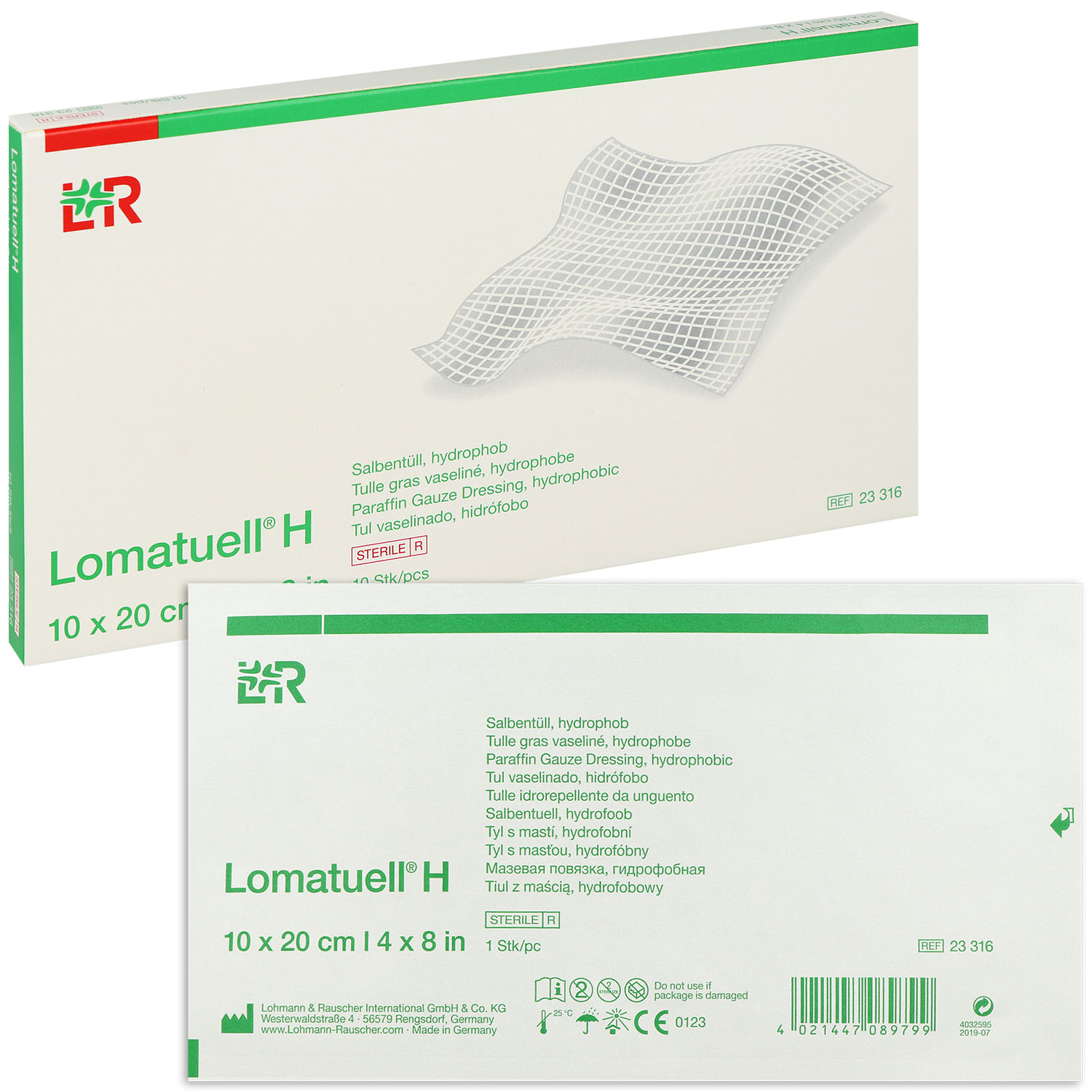 Lomatuell H Salbentüll 10 x 20 cm - 10 Stück