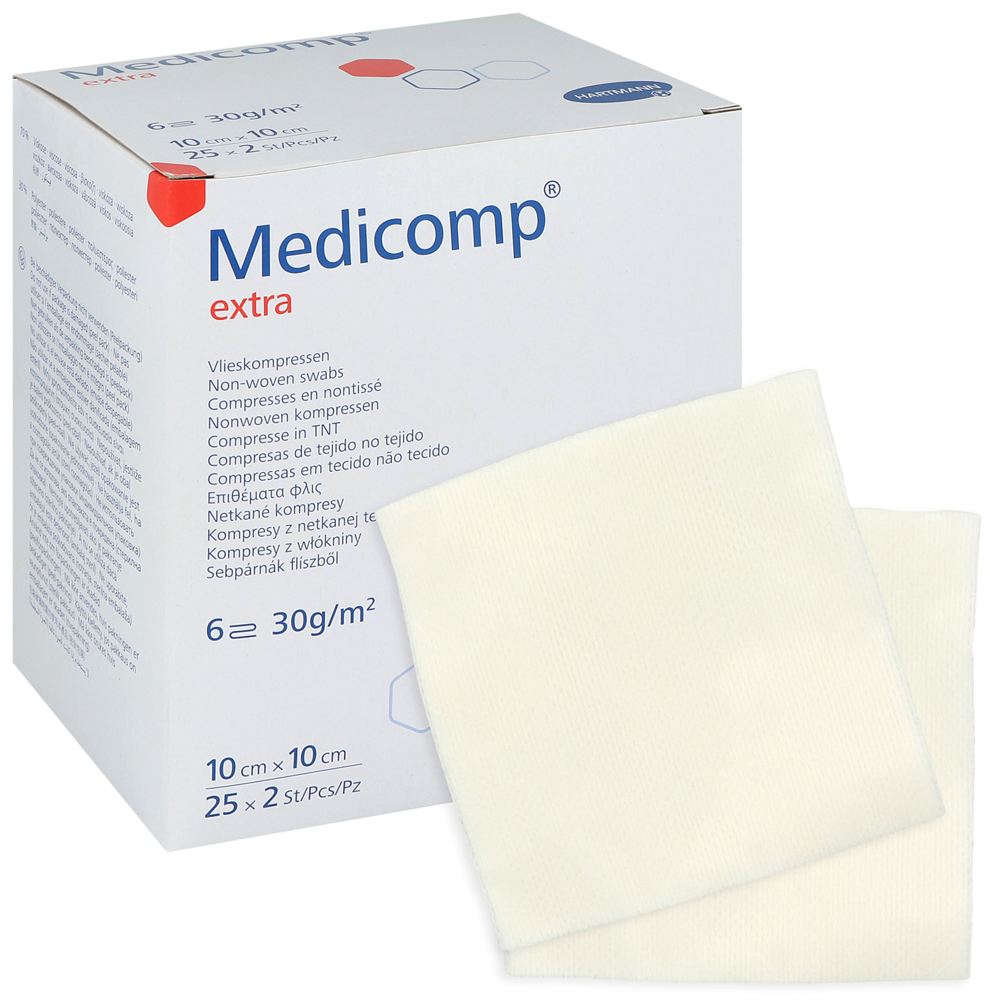 Medicomp Extra Vlieskompressen 10 x 10 cm - 25 x 2 St.
