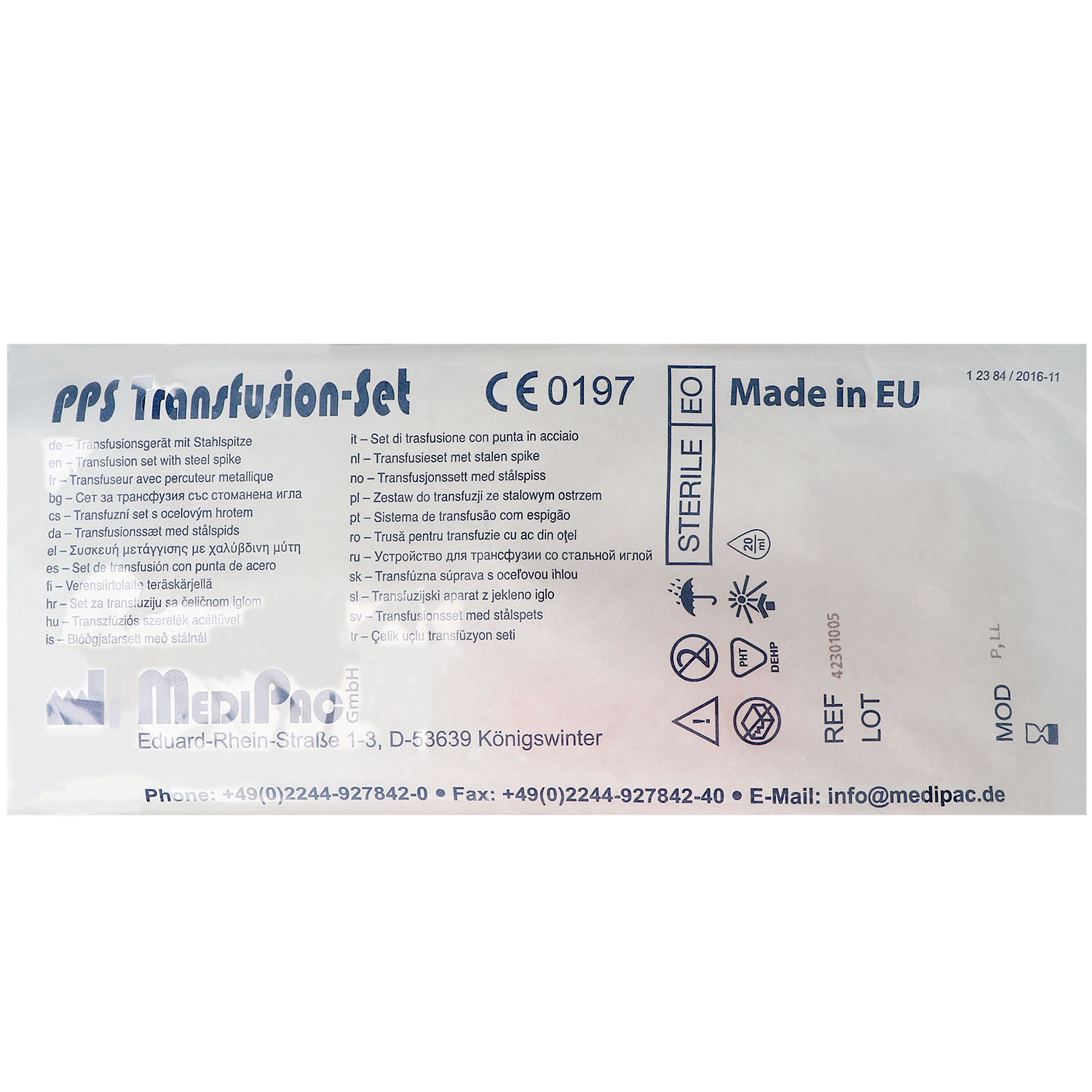 PPS Transfusion Set Luer Lock-Ansatz mit Stahlspitze