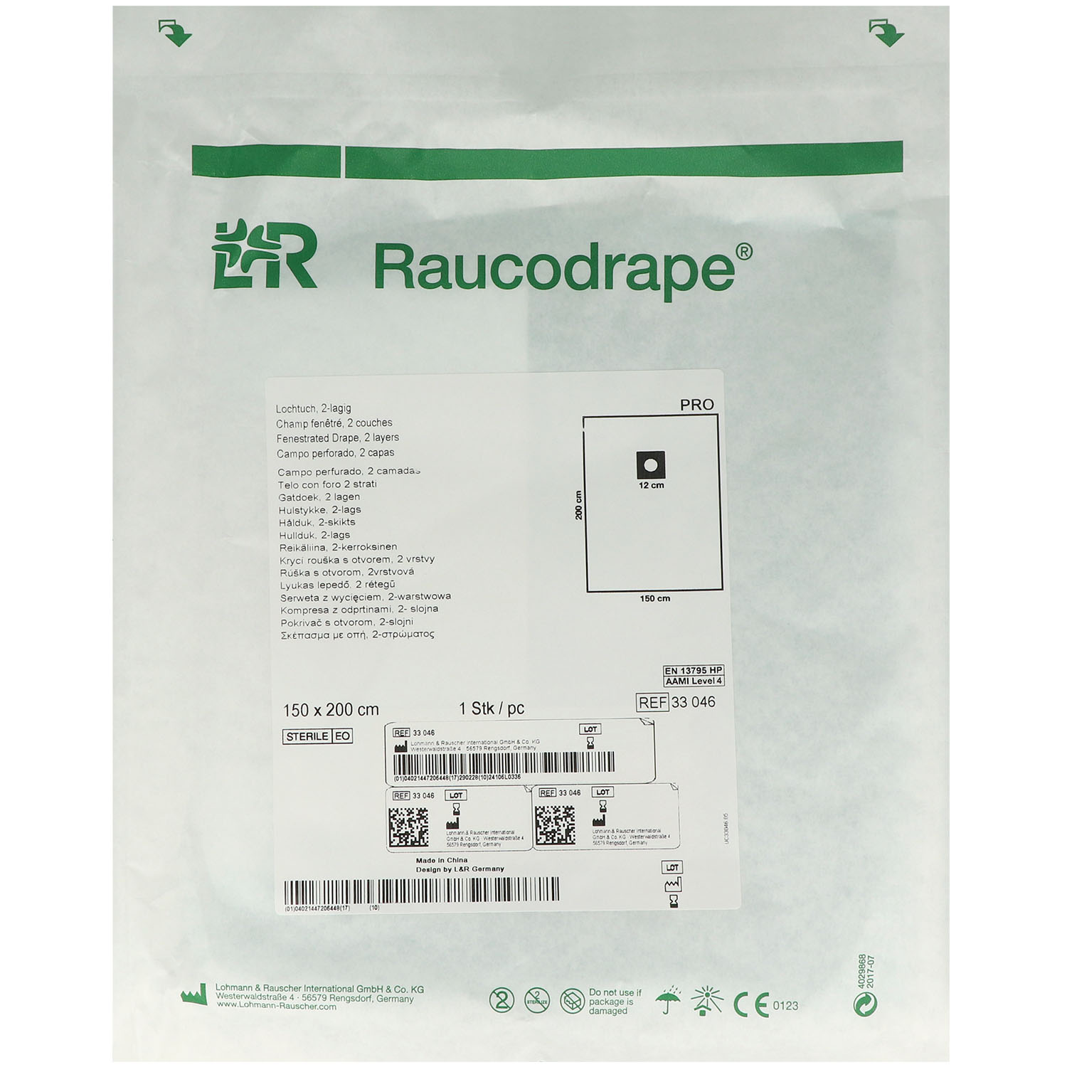 RAUCODRAPE PRO OP-Lochtuch steril