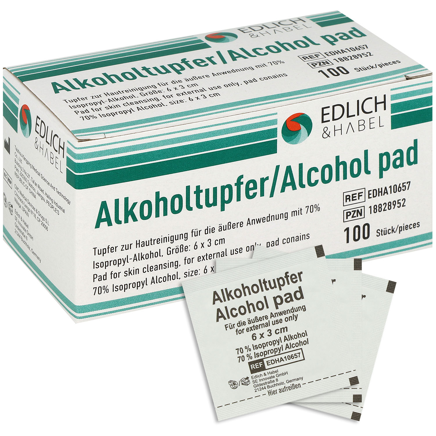 Alkoholtupfer 6 x 3 cm - 100 St.