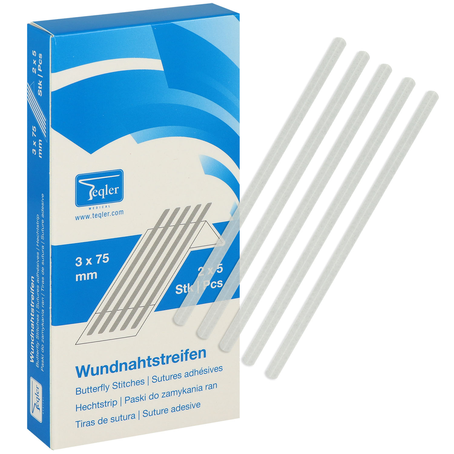 Teqler Wundnahtstreifen 3 mm x 75 mm - 10 St.
