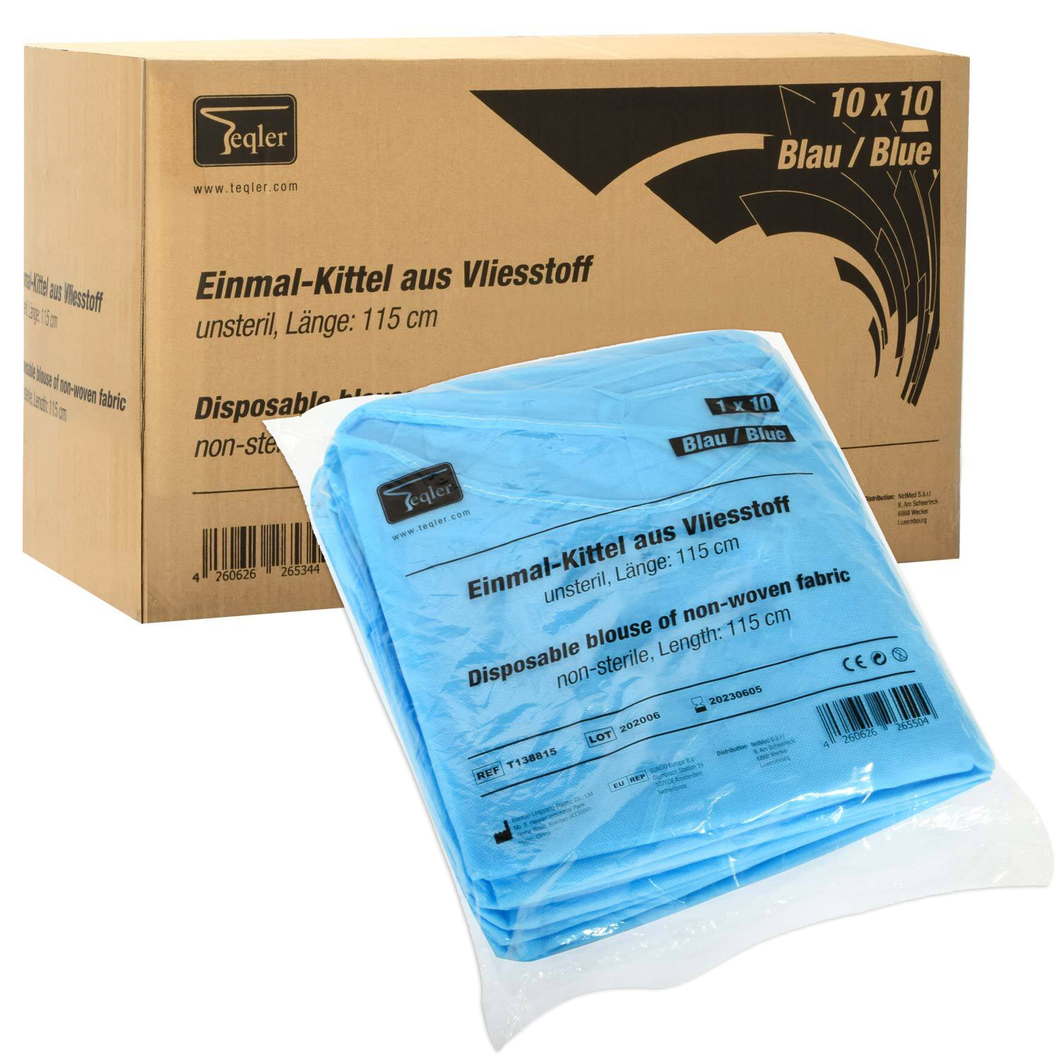 Teqler Einwegkittel aus Virgin PP-Vlies