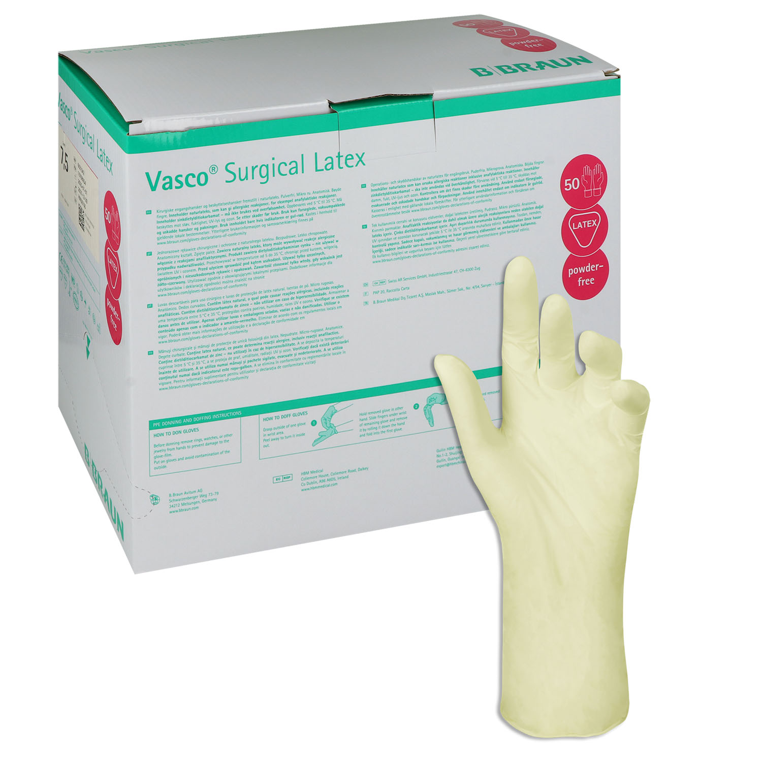 Vasco Surgical Latex, sterile OP-Handschuhe puderfrei