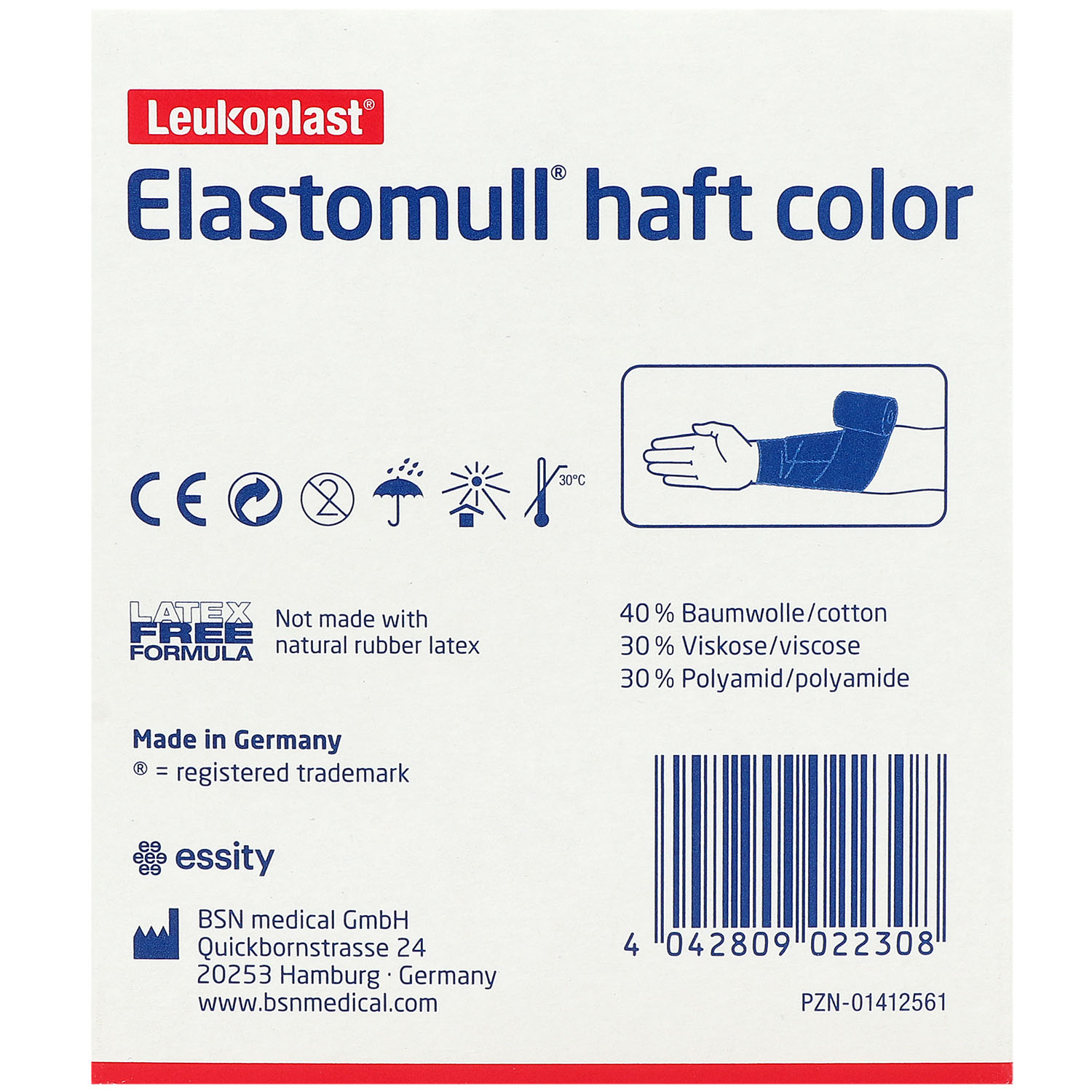 Elastomull farbige Fixierbinde, Haftbinde, 1 Stück