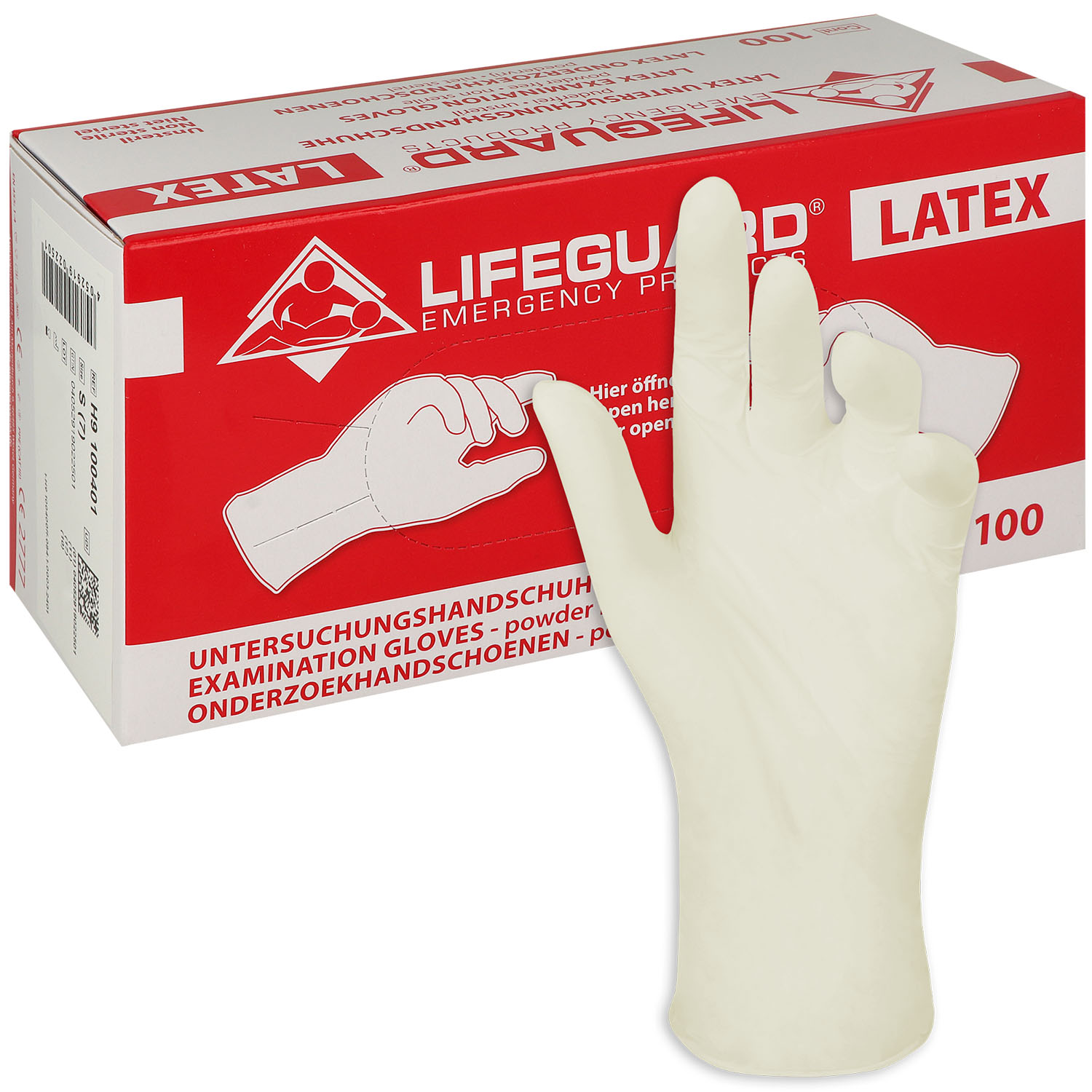 Lifeguard Latex Untersuchungshandschuhe puderfrei Gr. S - 100 St.