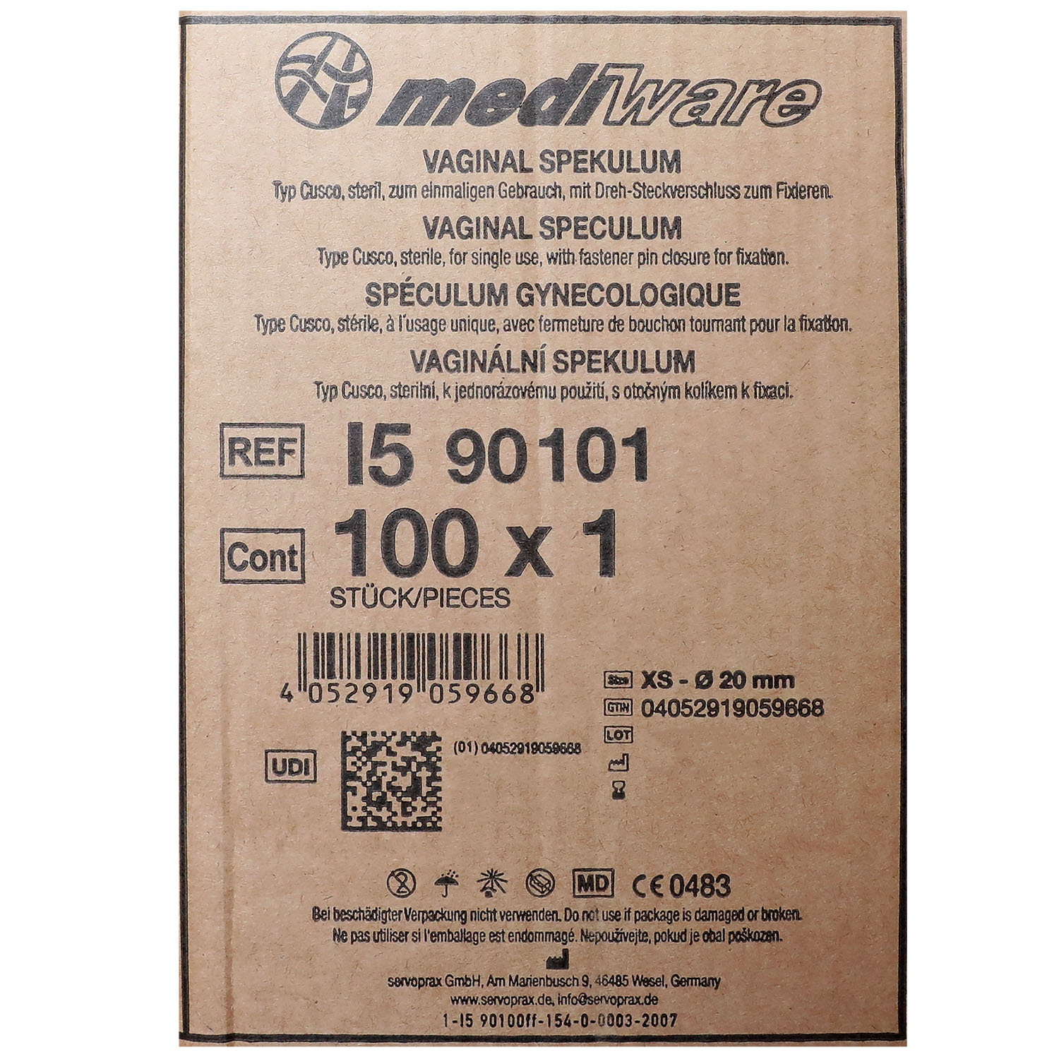 Mediware Vaginal Spekulum mit Steckverschluss - 100 St.