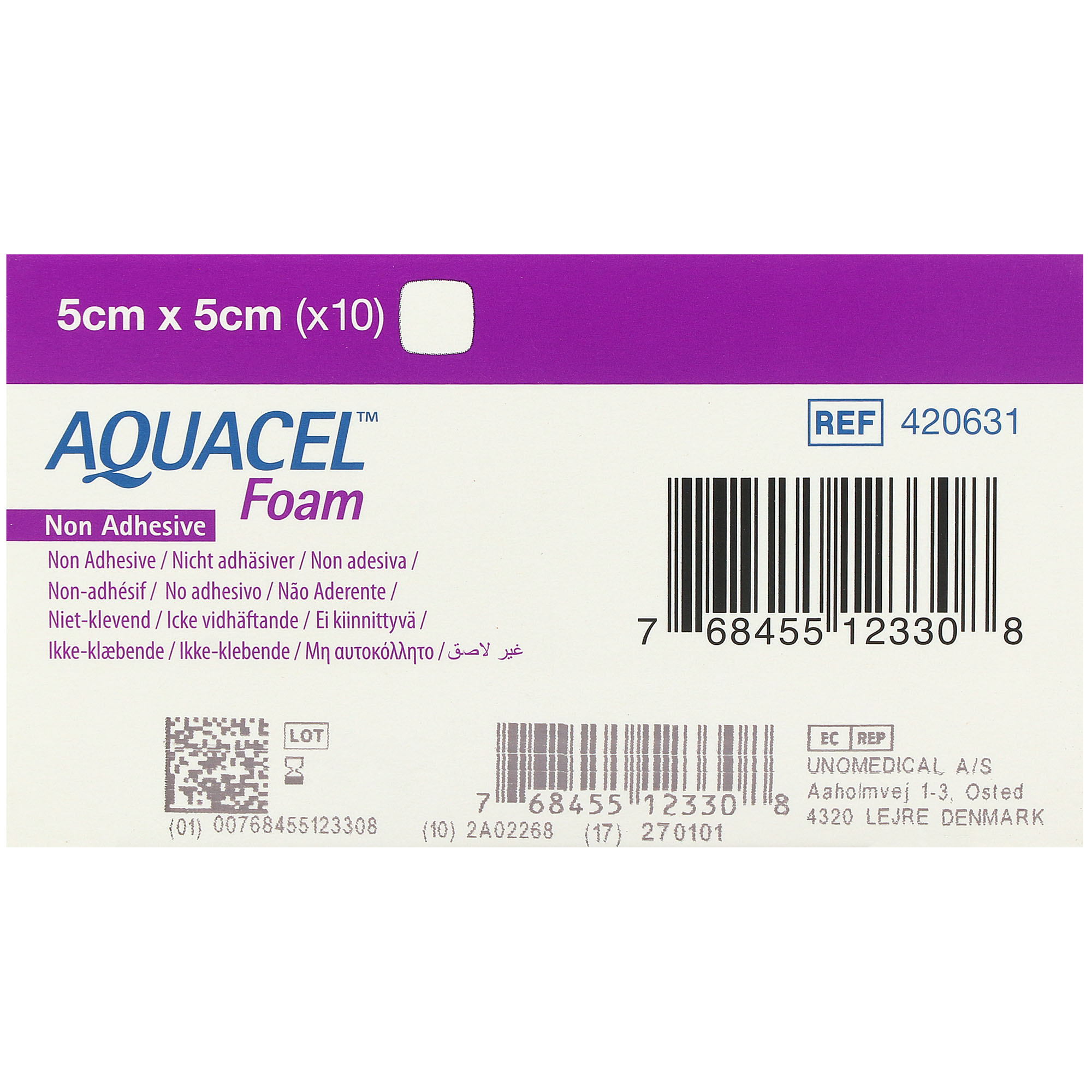 Aquacel Foam nicht adhäsiv, nicht haftender Schaumverband Aquacel Foam nicht adhäsiv, nicht haftender Schaumverband