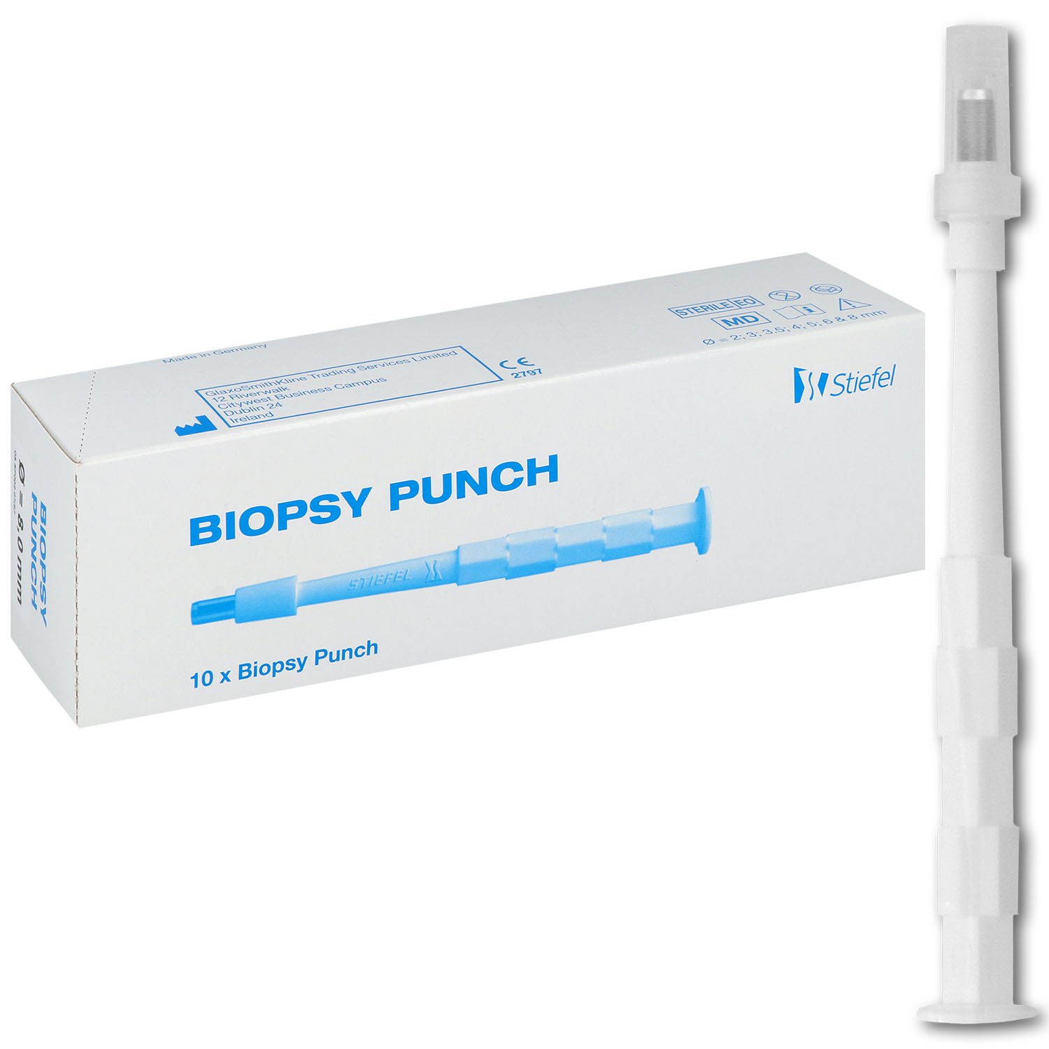 Stiefel Biopsy Punch Hautstanze 8 mm - 10 Stück