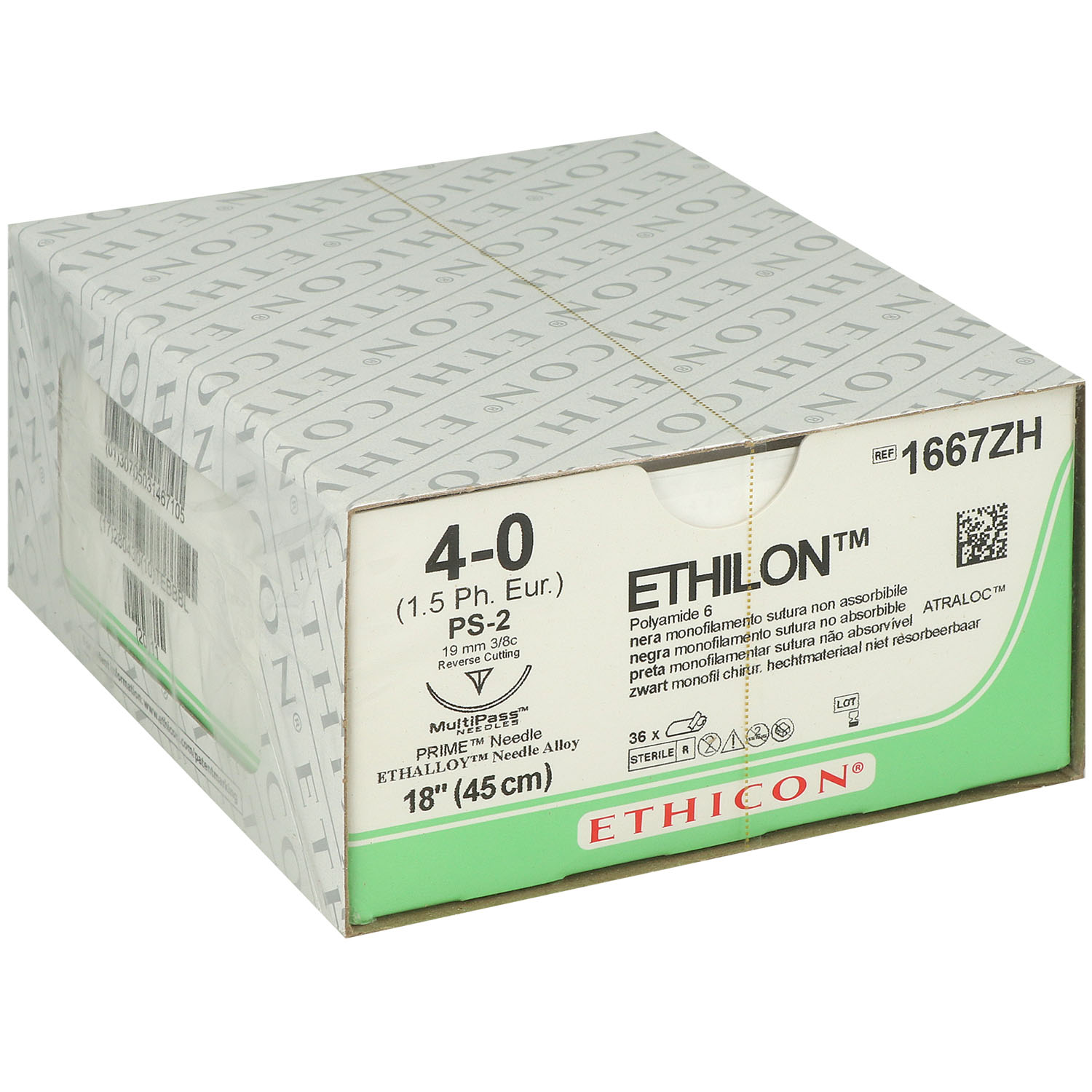 ETHILON, black, monofilament, 1xPS-2 PRIME MP, 4-0, 45cm  1667ZH