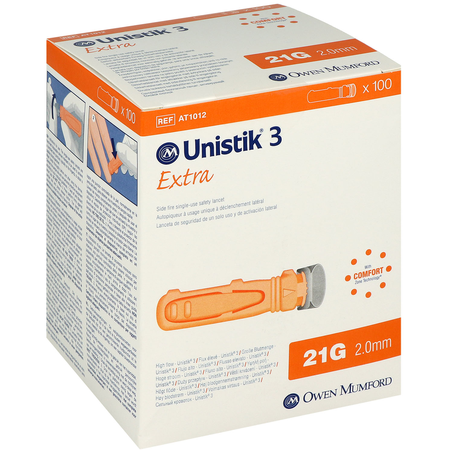 Unistik 3 Sicherheitsblutlanzetten Extra - Einstichtiefe 2.0 mm