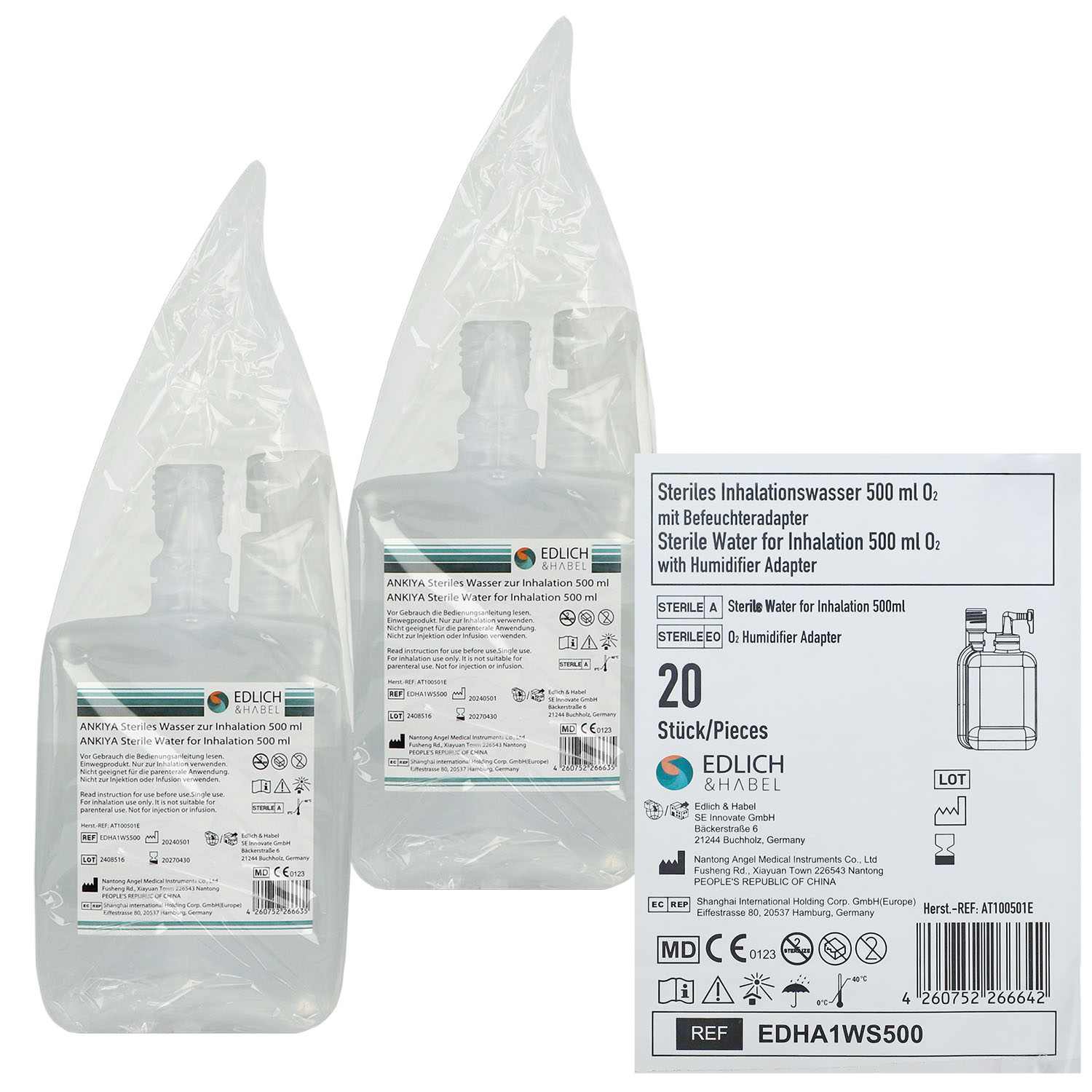 Steriles Wasser mit Adapter
