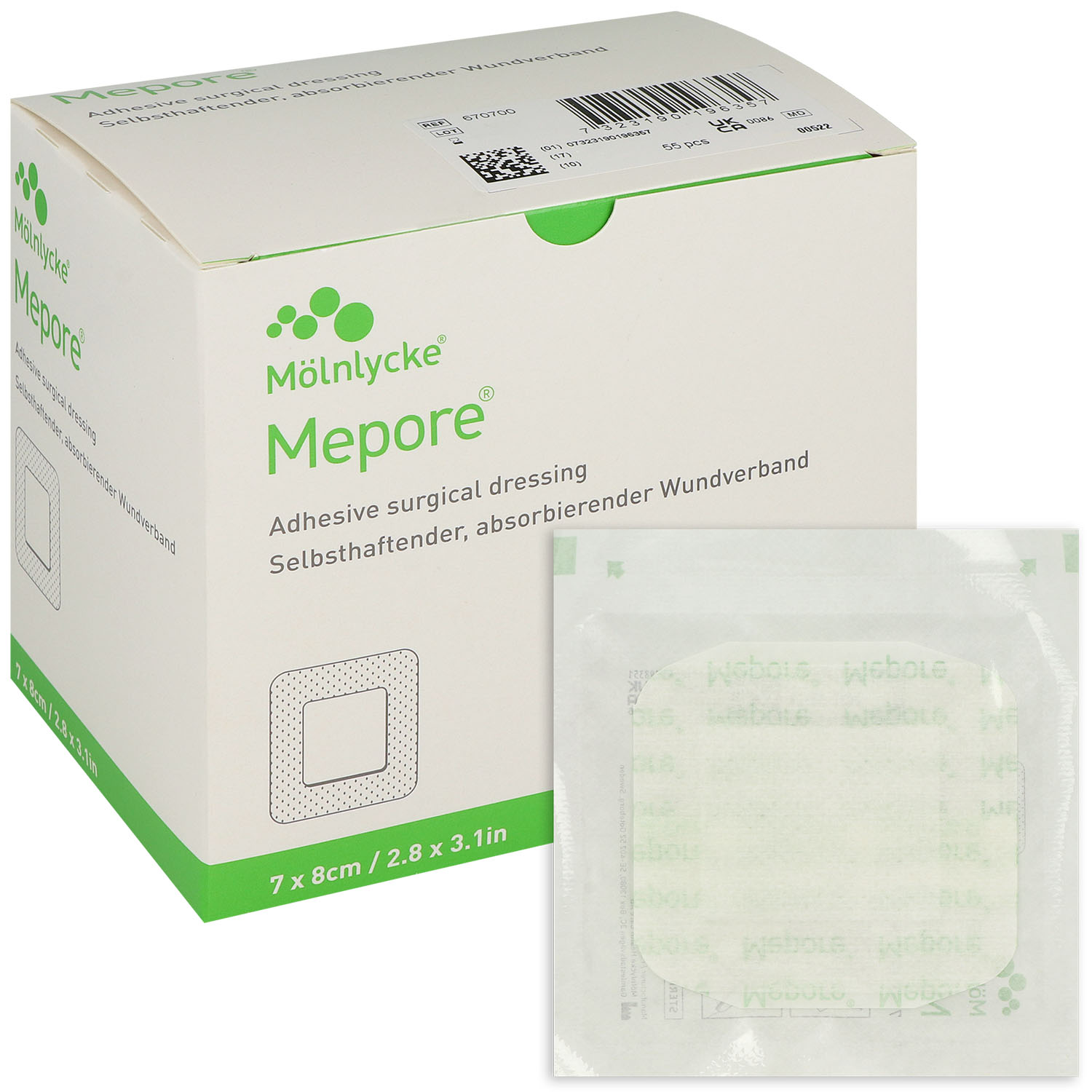 Mepore Wundverband 7 x 8 cm - 55 Stück