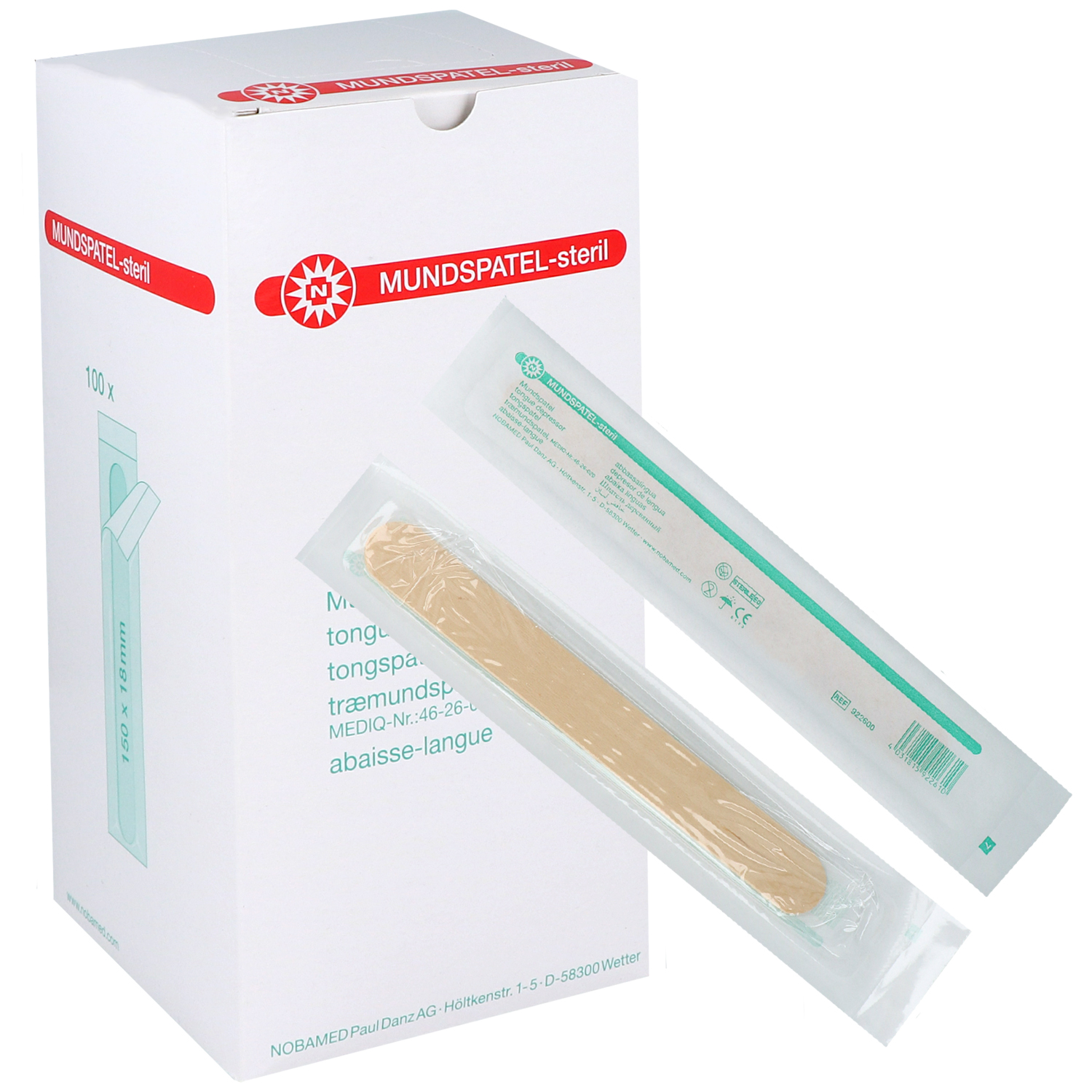 Mundspatel steril 150 mm x 18 mm (100 Stück)