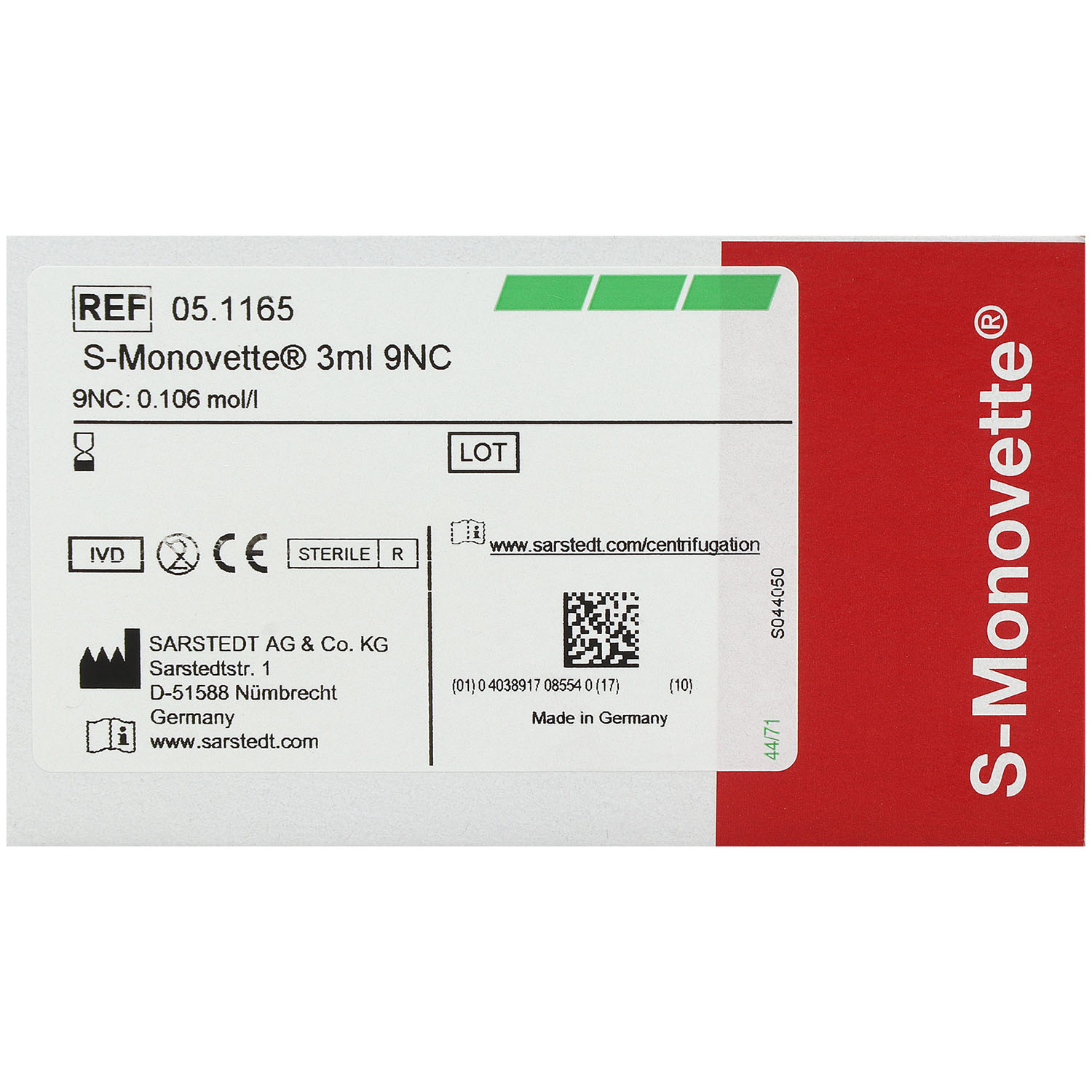 S-Monovette Citrat mit Kunststoffetikett