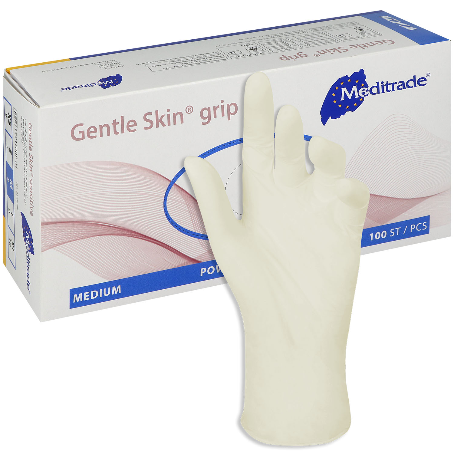 Gentle Skin grip Latexhandschuh Gr. M - 100 St. (unsteril, puderfrei)